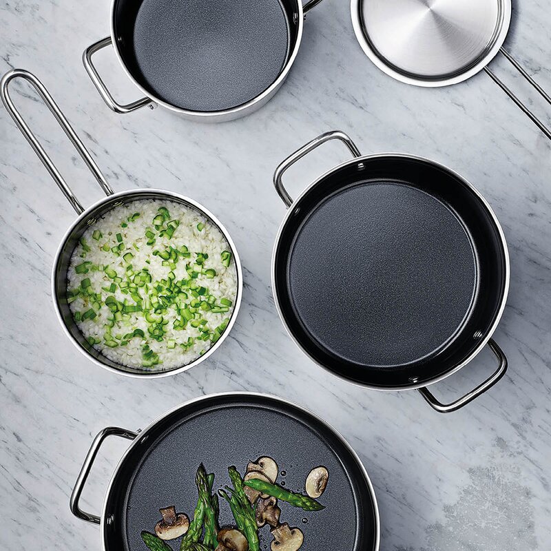 Stainless Steel grytesett 3 deler keramisk Slip-Let® belegg