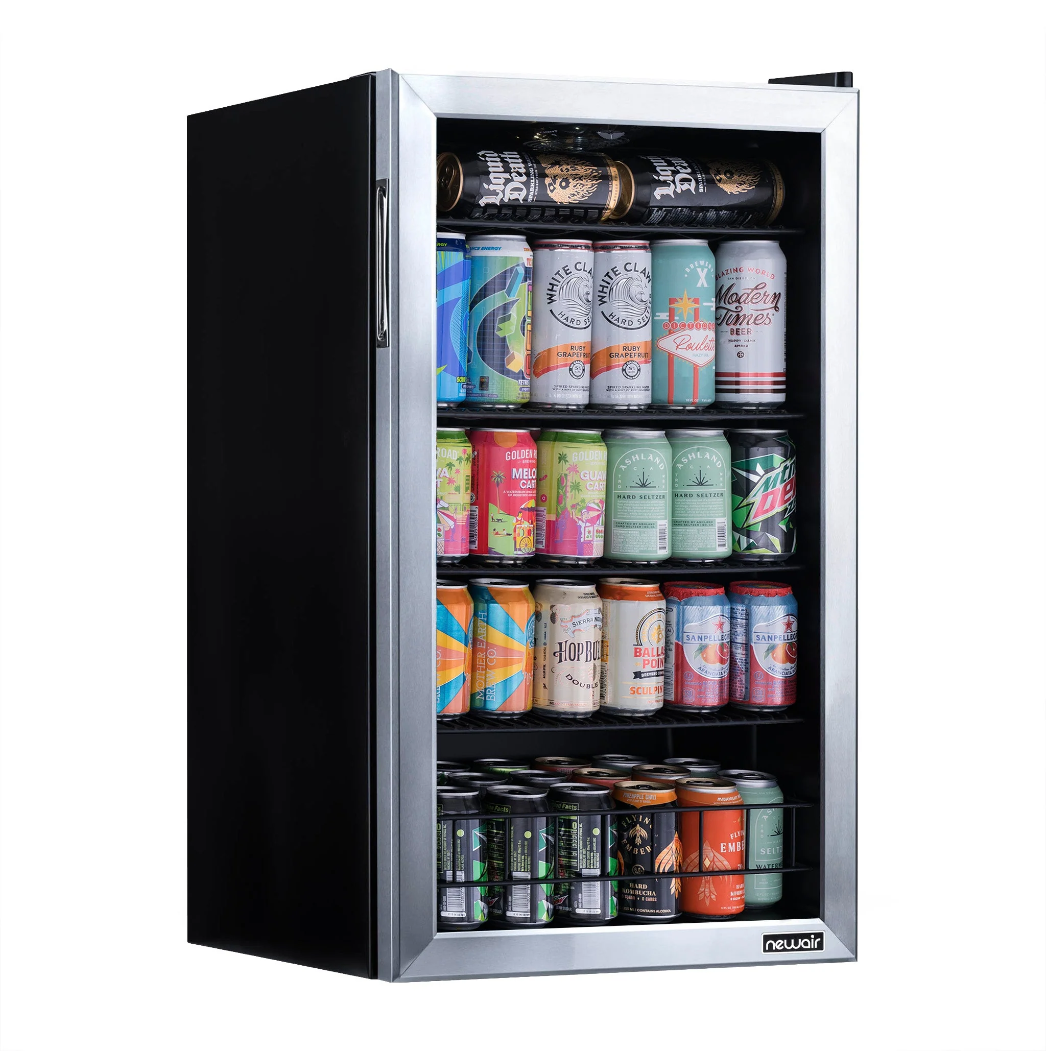 Newair 126-Can Freestanding Stainless Steel Beverage Fridge - 18.9