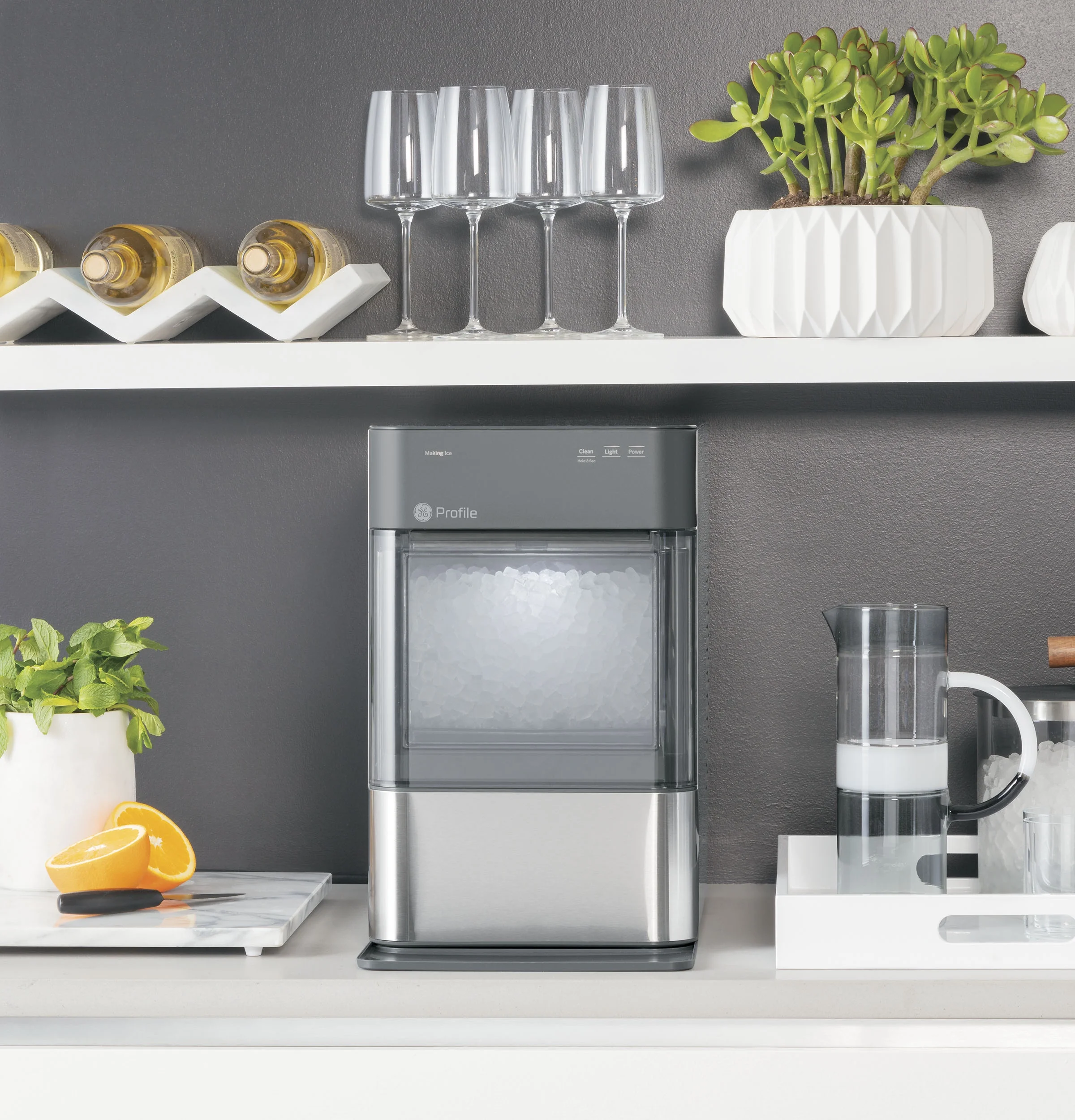 GE Appliances Opal 2.0 Countertop Nugget Ice Maker, 38 lb Maximum Output, Industrial
