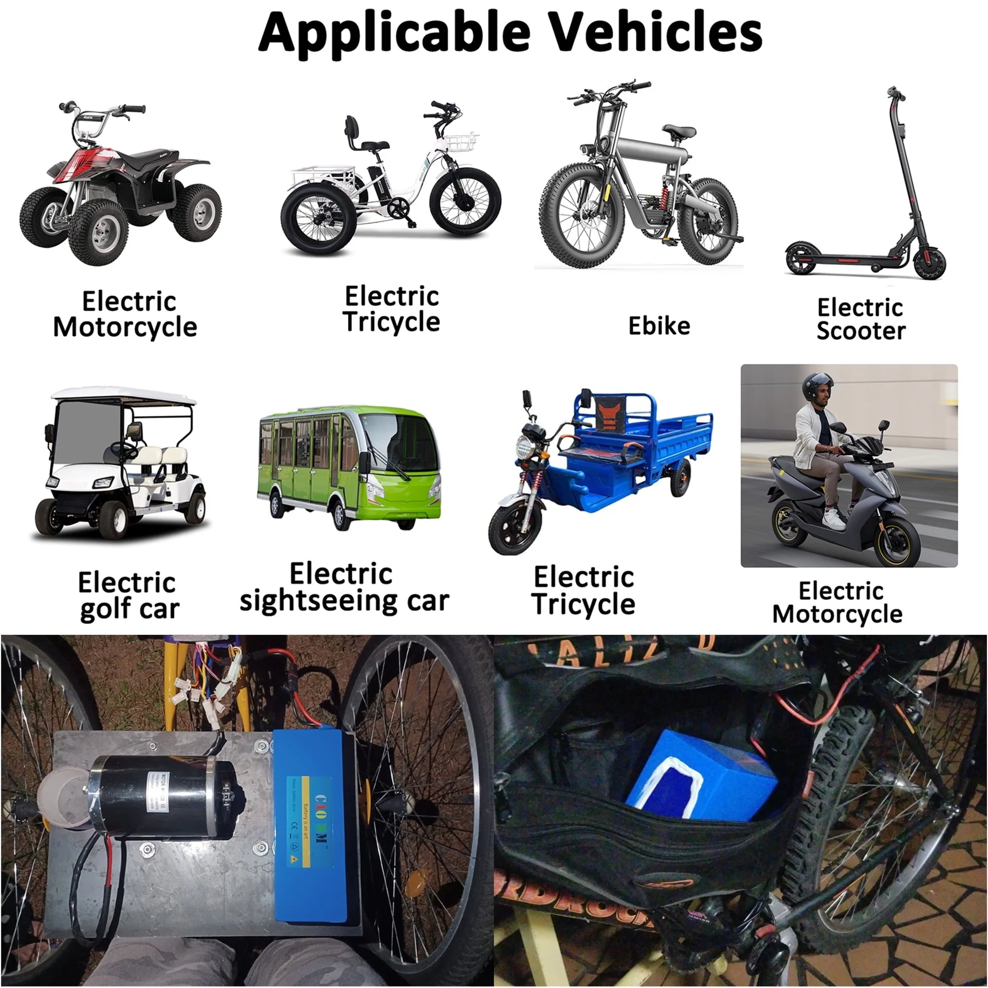 1PC 48V 10Ah Ebike Battery Without Charger Set 48V Lithium Battery for 1000W Electric Bike Tricycle Image 3