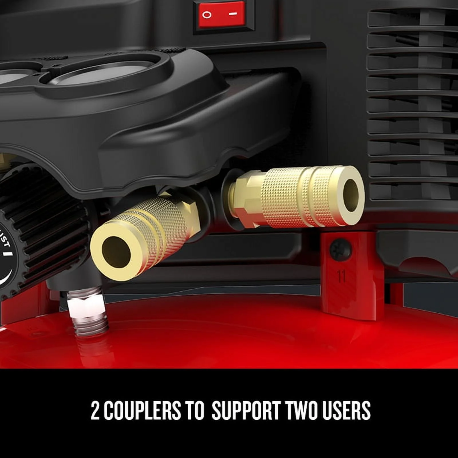 Red 0.8HP 150 PSI 1-Stage Oil-Free Air Compressor 6 gal - Image 6
