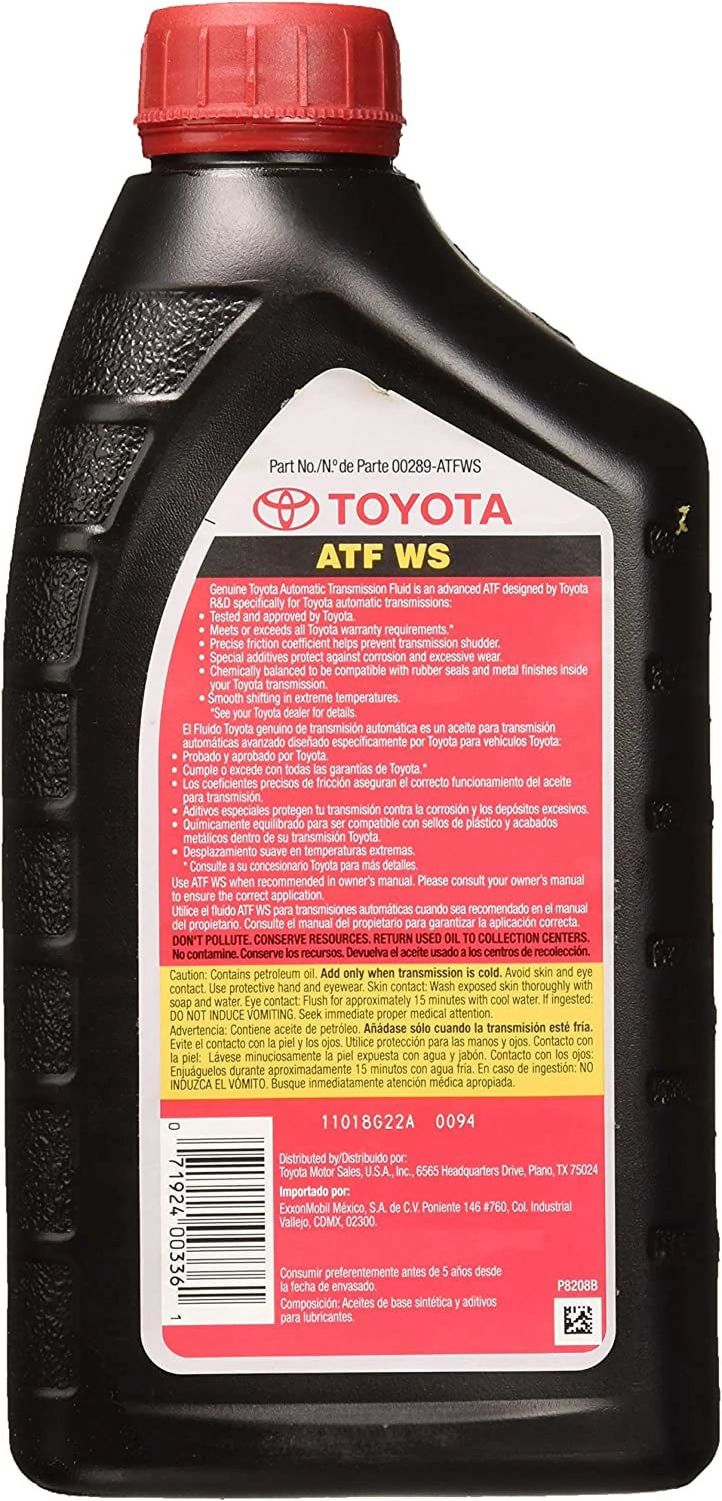 Toyota 00289 - ATFWS Automatic Transmission Fluid, 192 Ounces, 6 Pack