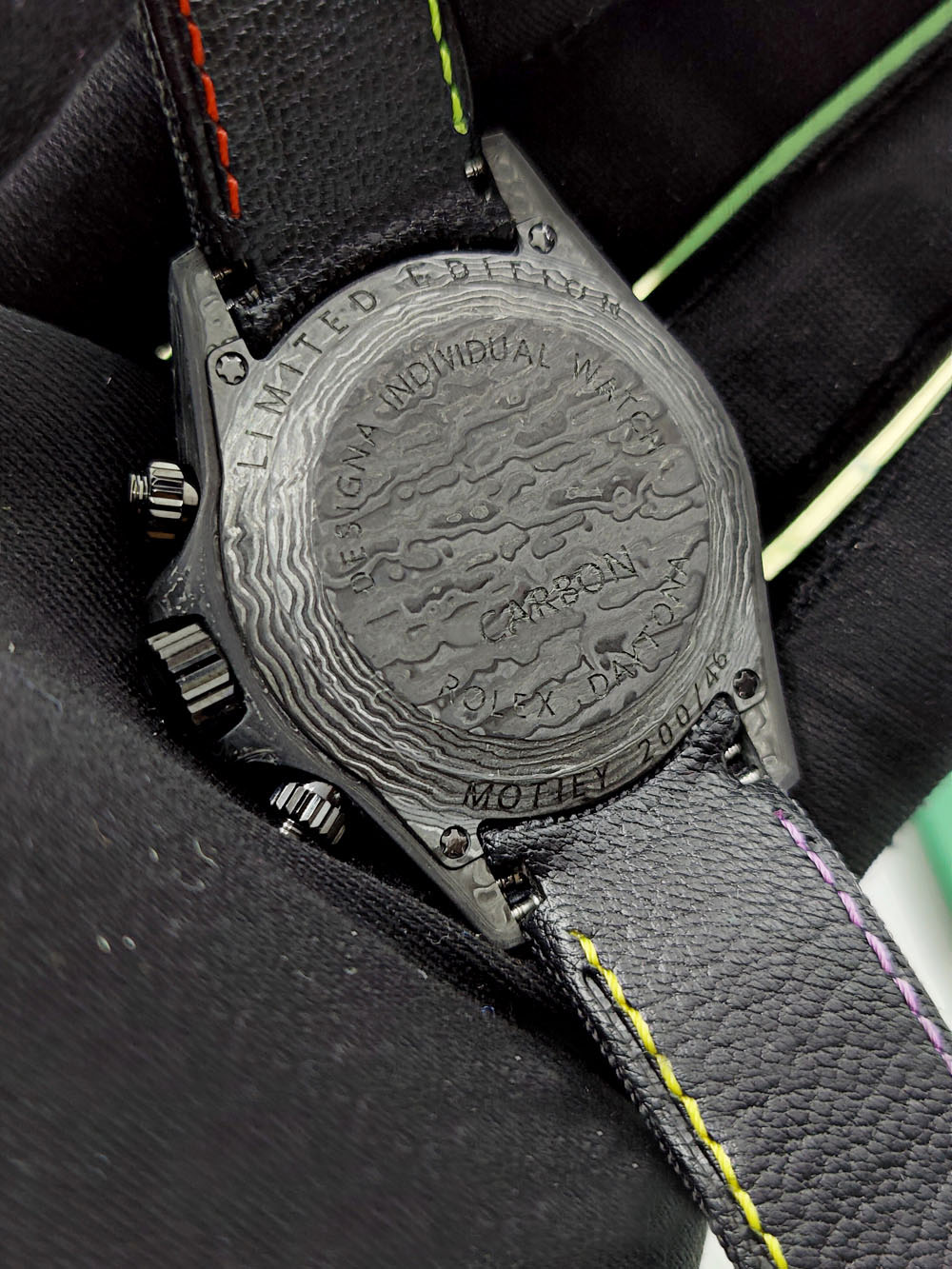 [Super Clone]Rolex Daytona DIW Carbon Motley Multicolour Dial Super Clone Swiss Replica Watch | Custom Made Limited Edition | 4130 Swiss Movement