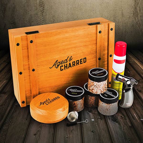 Cocktail Smoker Kit with Torch & Wood Chips - Premium Set, USA Oak Smoker - Old Fashioned Cocktail Kit for Whiskey - Bourbon Gifts for Men - Gift from