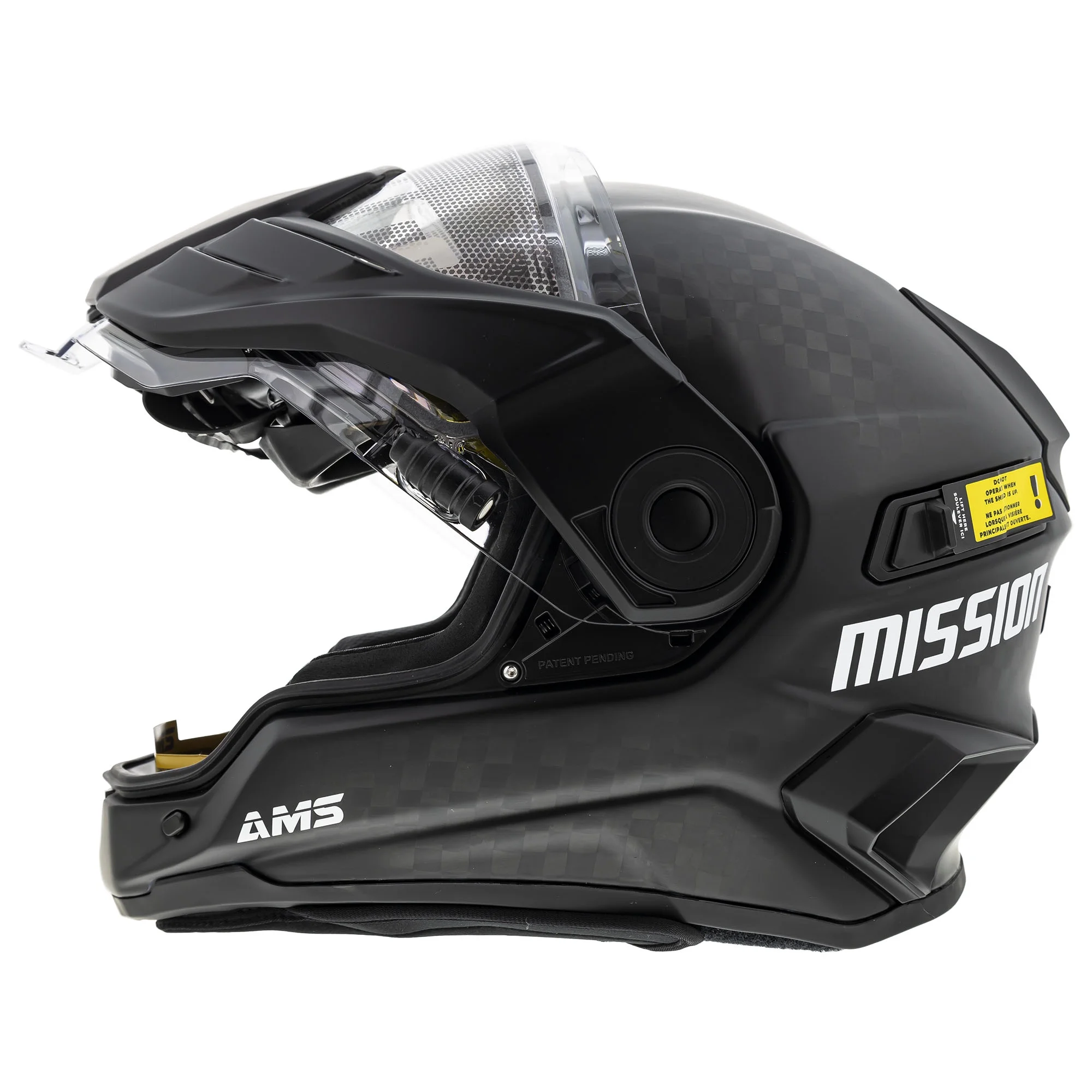 Mission Carbon Fiber Electric Shield Snowmobile Helmet Black 512393(M) - Image 7