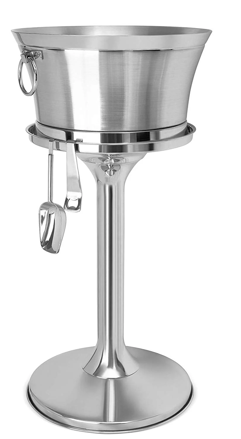 Birdrock Home 18/8 Stainless Steel 30 Qt. Beverage Tub with Stand - Silver