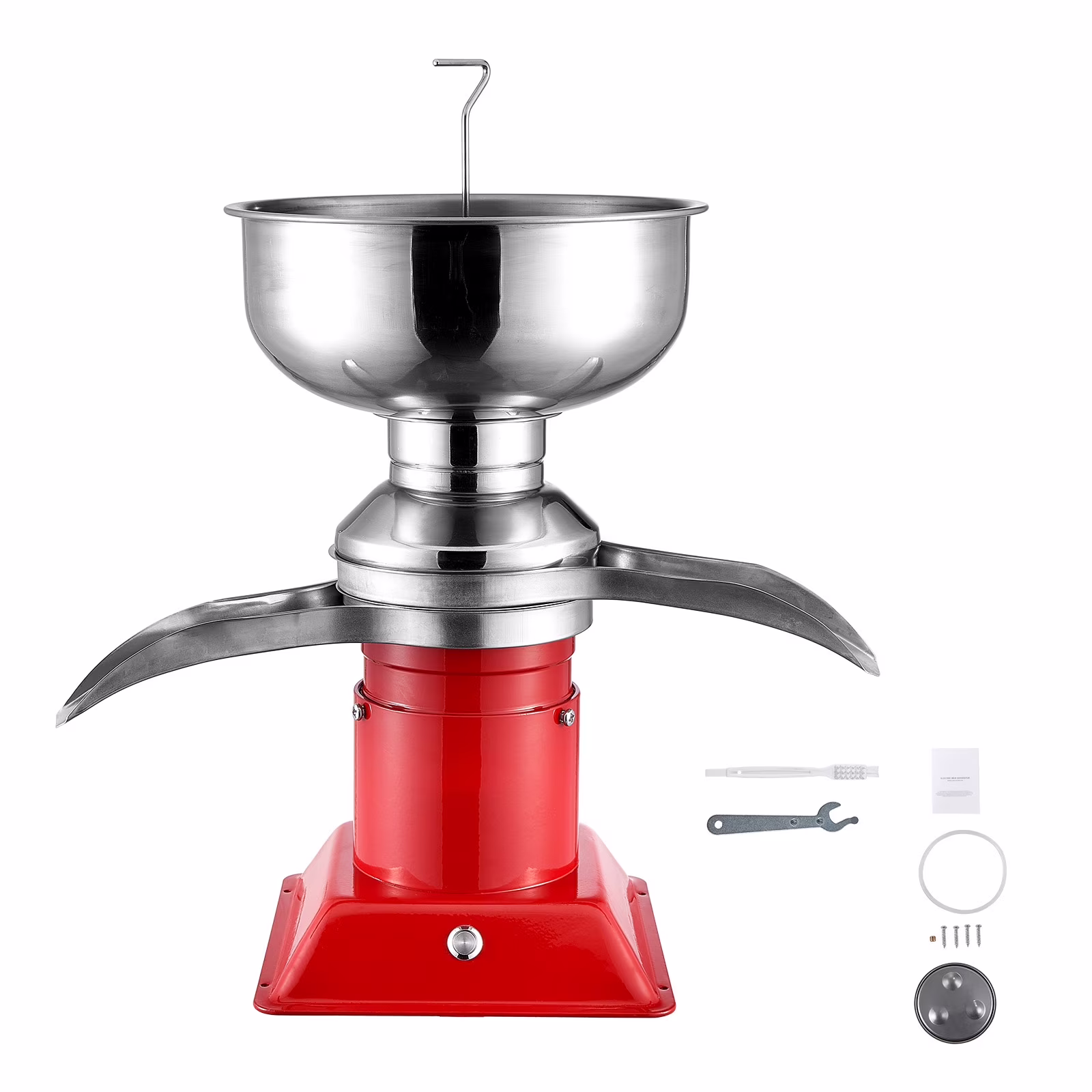 KFFKFF Dairy Cream Spin Separator, Constructed from 304 Stainless Steel, Electrical Cream Dividers, 100 L/H Production 10500RPM Bovine Milk Separator, 30W Bovine Cream Separator, Milk Clarifier