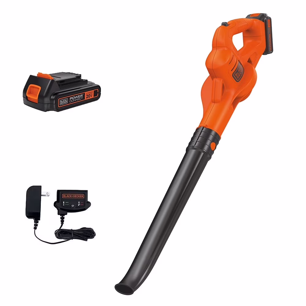 BLACK+DECKER 20V Cordless Leaf Blower, 1.5ah, Lithium Ion Battery and Charger Included