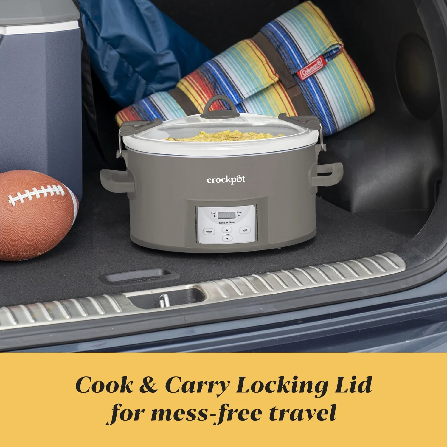 Crockpot 7 - Quart Cook and Carry Programmable Slow Cooker, Grey