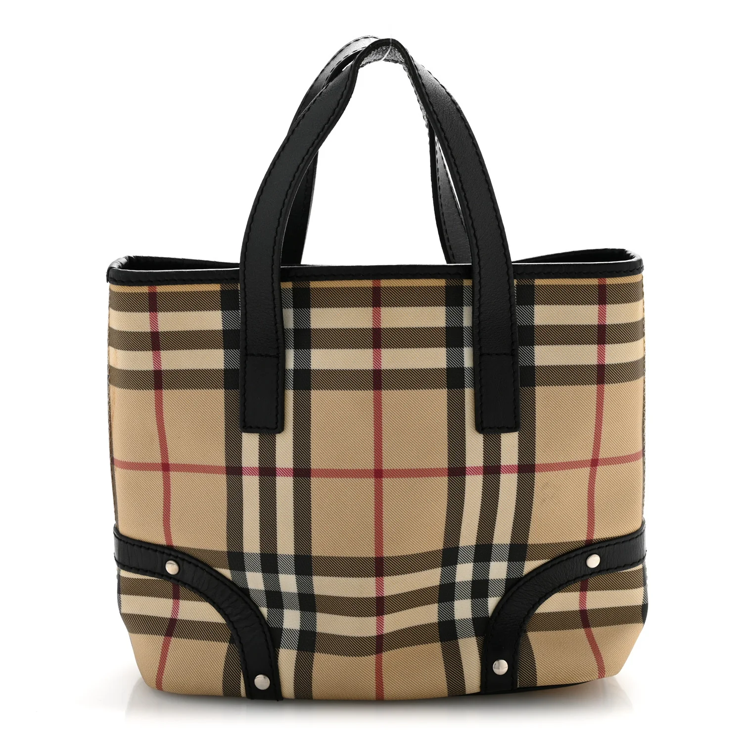 House Check Studded Small Tote Black