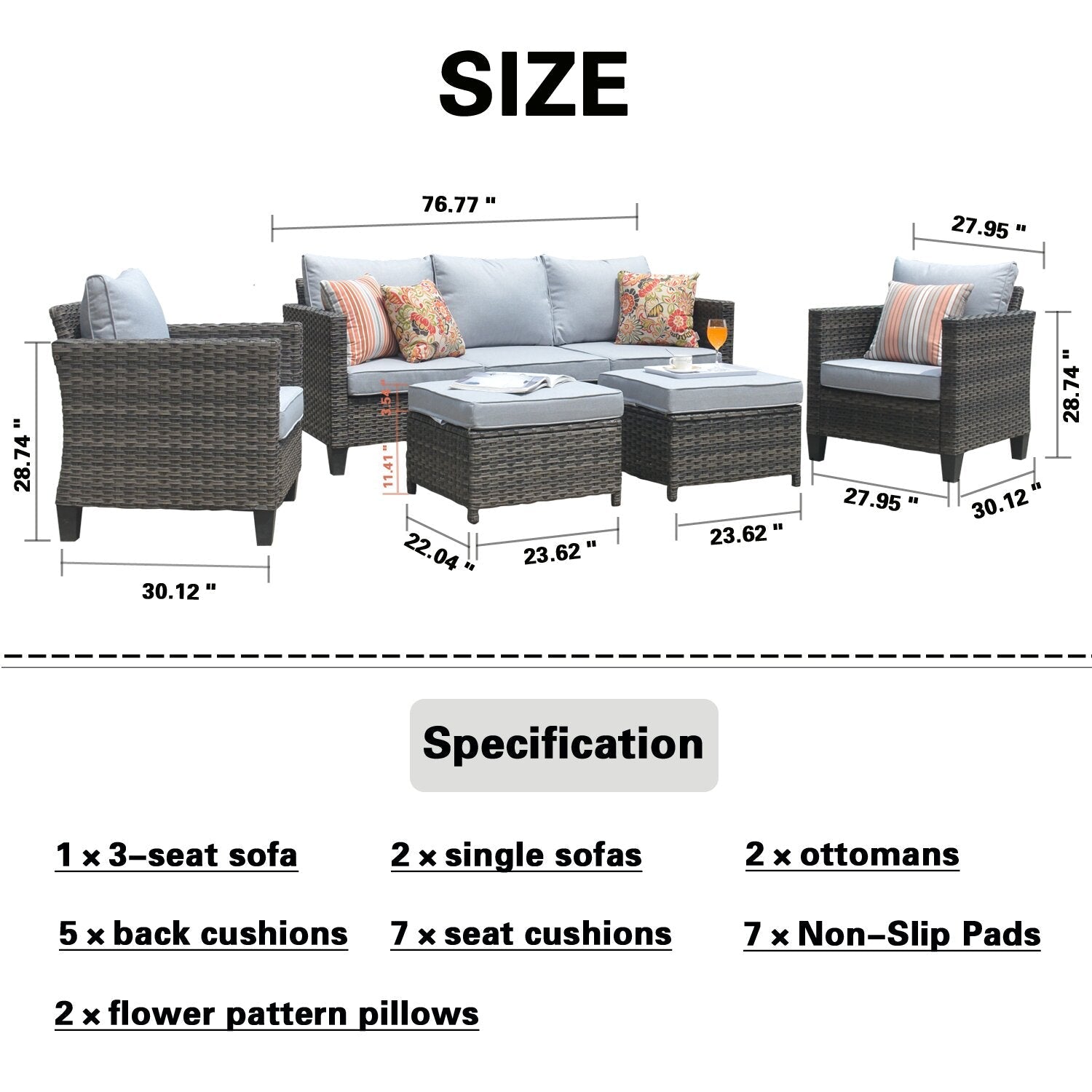 Ensemble de 5 sièges Burhans pour 5 personnes avec coussins ? (Lot de 5)