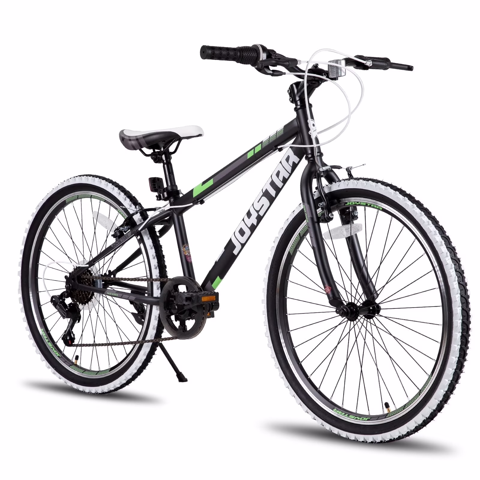 JOYSTAR Lubbock 20 24 in Kids Bike for Boys & Girls Ages 7 - 12 Years Hardtail Mountain Bike for Kids with 1 - Speed/7 - Speed Drivetrain, White Wall Knobby Tires, Kids' Bicycle