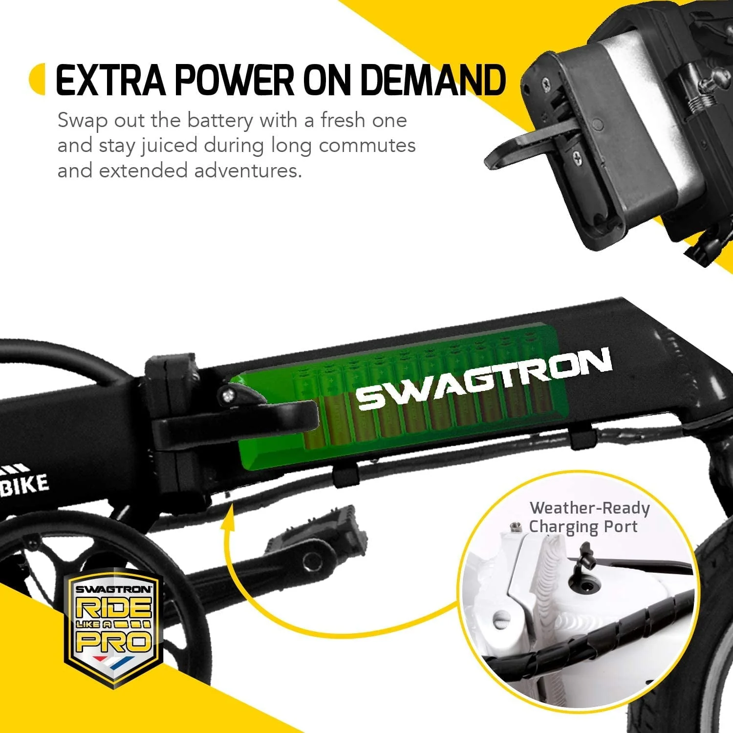 Swagcycle EB5 Pro Plus Lightweight Aluminum Folding Electric Bike with Pedals (Recertified) Image 2
