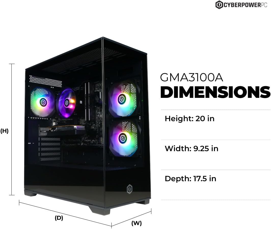 CYBERPOWERPC Gamer Master Gaming PC  AMD Ryzen 5 5500 3.6GHz  Radeon RX 6400 4GB  16GB DDR4  500GB PCIe Gen4 SSD  WiFi Ready & Windows 11 Home (GMA3100A)