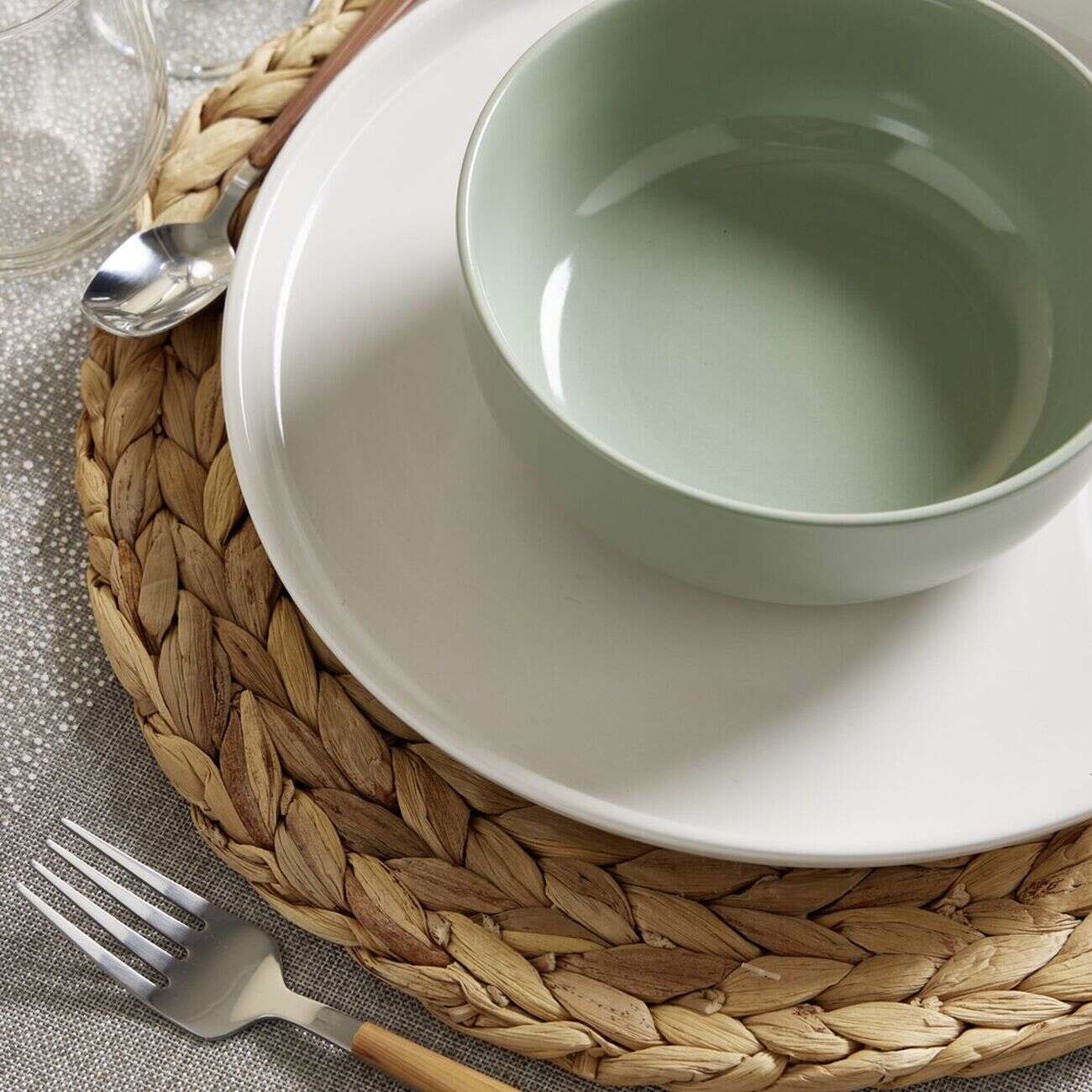 Assiette plate Oslo en grès blanc Ø27cm