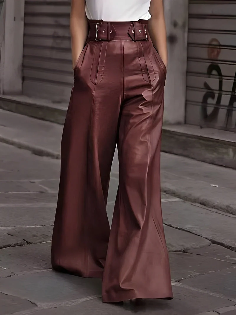 Cathy - Pantalon ample taille haute élégant