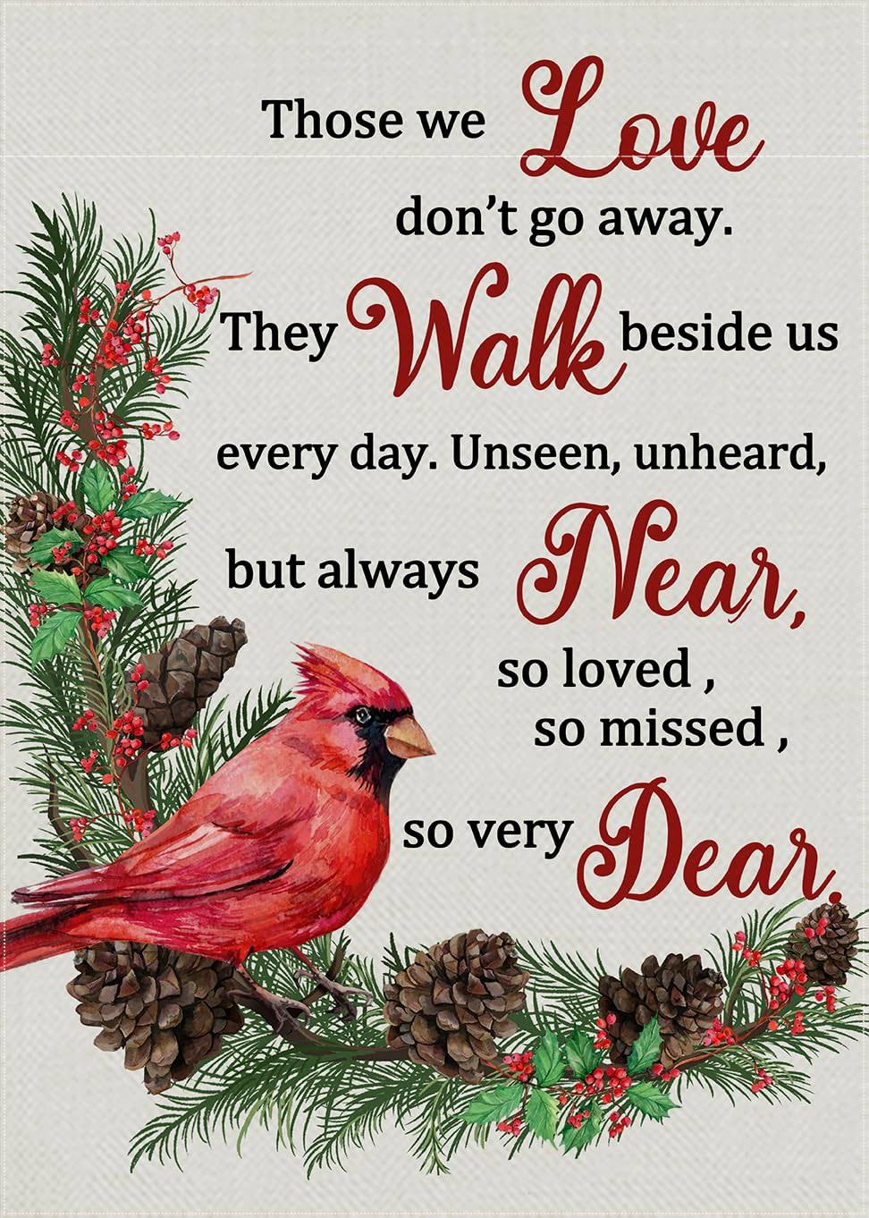 Furiaz Those We Love Don't Go Away Cardinal Red Bird Small Decorative Winter Gar