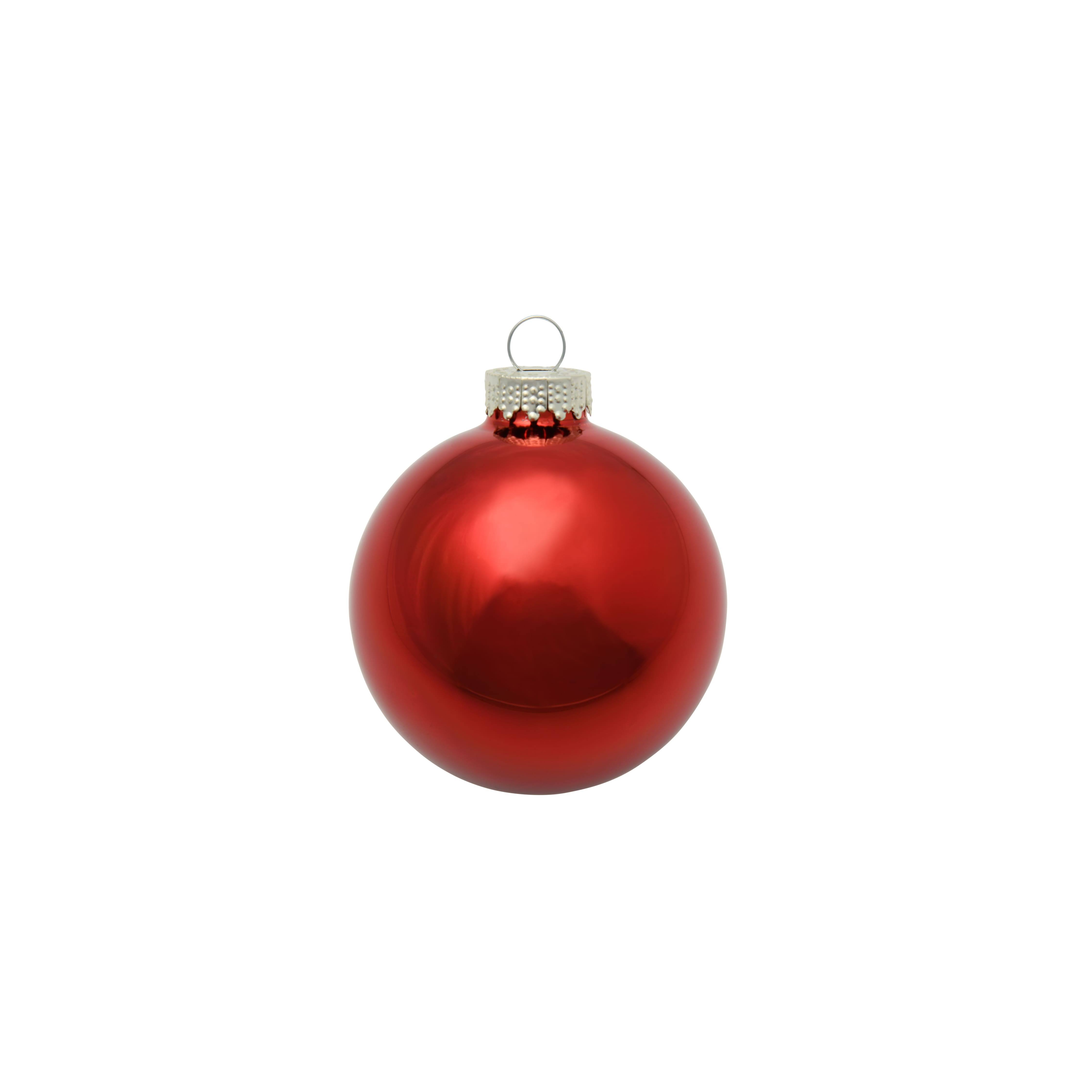Whitehurst 3.25 in. Red Shiny Glass Christmas Ornaments (8-Pack)