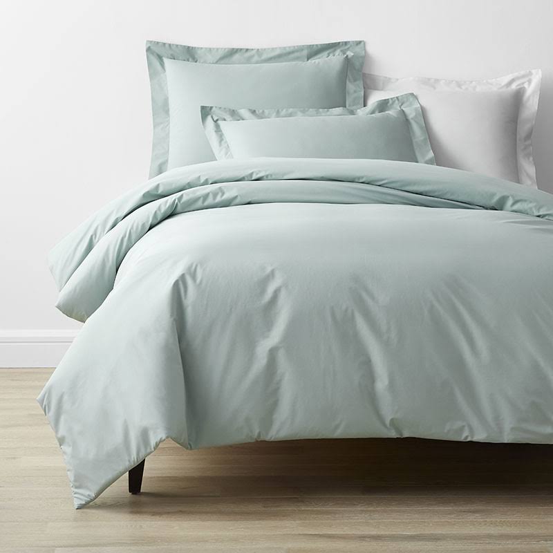 The Company Store Company Cotton Sea Mist Solid 300-Thread Count Cotton Percale Full Duvet Cover