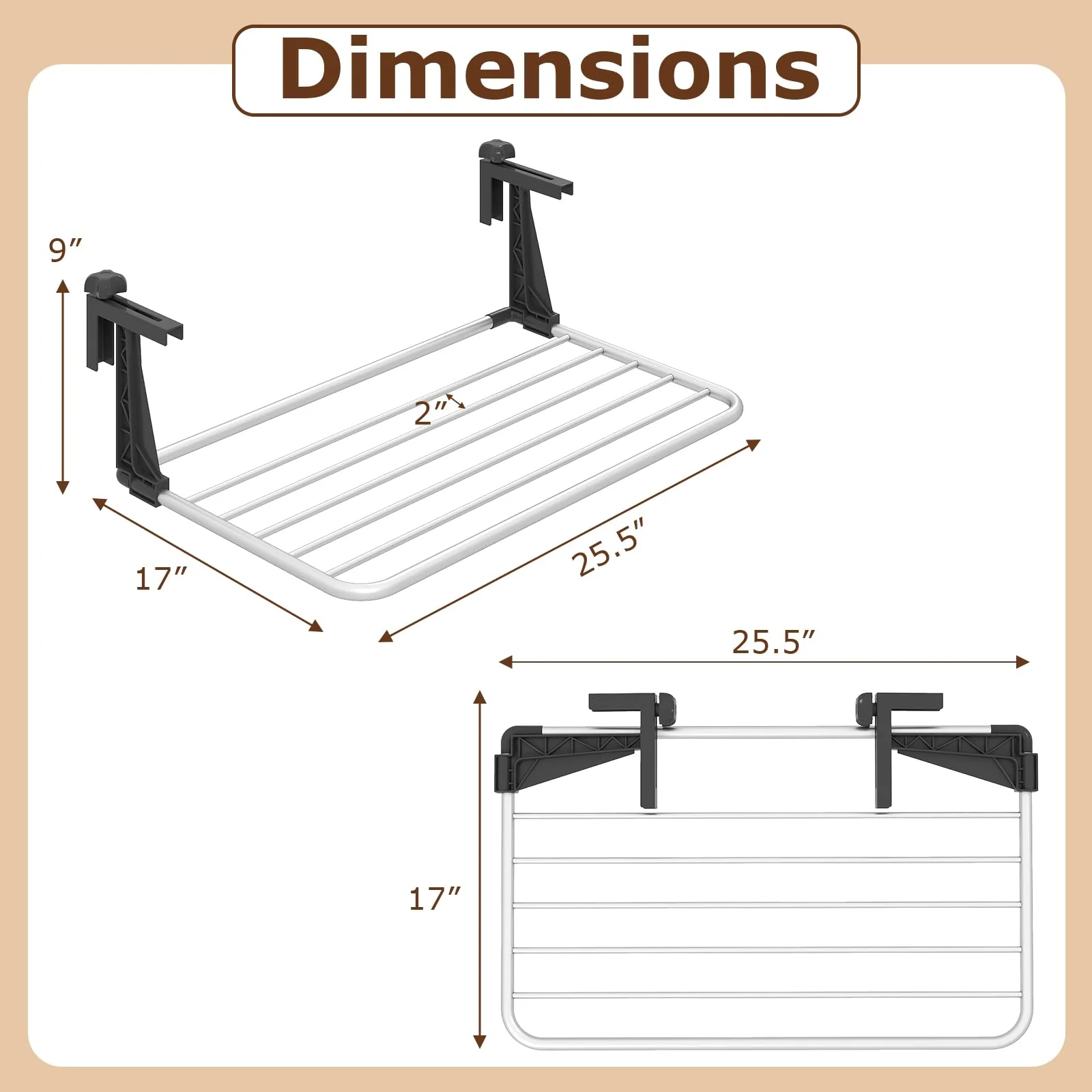 Tangkula Portable Aluminum Clothes and Towel Drying Rack