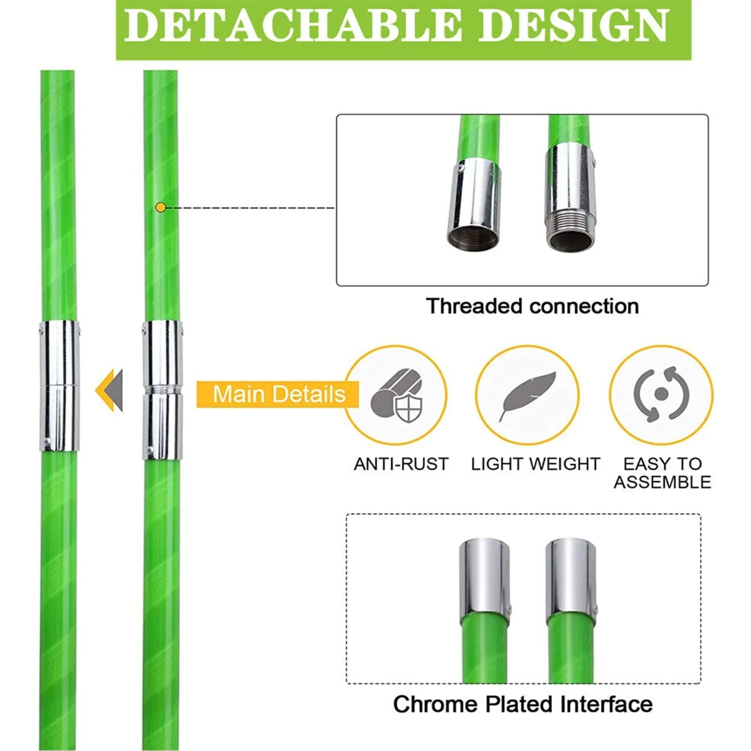 26 Foot Tree Trimmer Pole Manual Pruner Cutter Set Extension Cut Tree Branch Garden Tools Hand Pole Saws