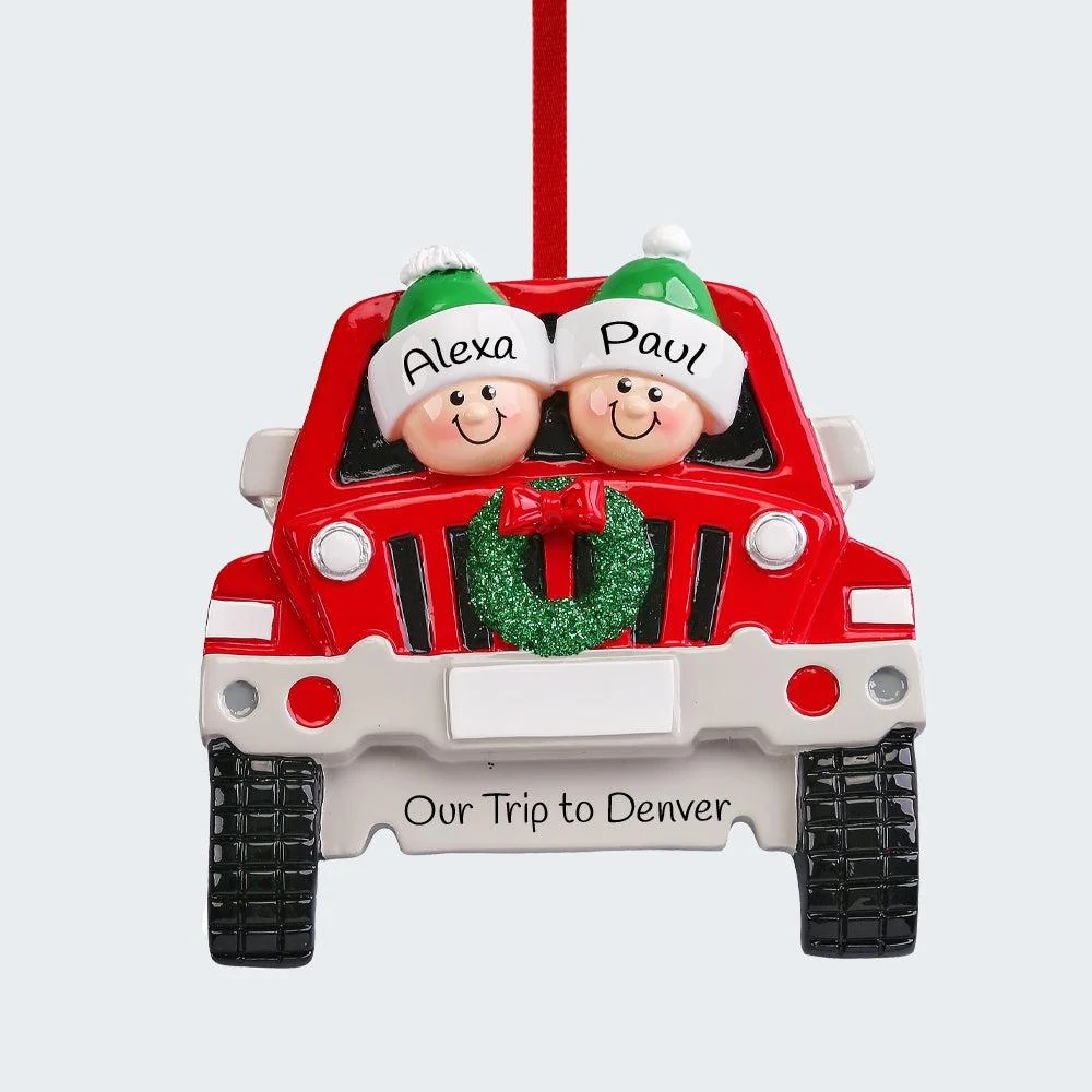 SUV Family Personalized Ornament - 2, 3, 4, 5, 6 Family Members