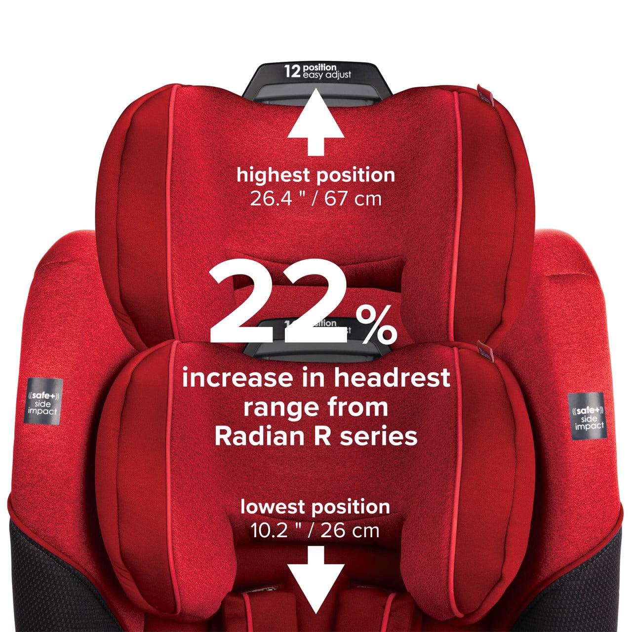 Radian 3QX SafePlus All-in-One Convertible Car Seat. Slim Fit 3 Across. Red - Image 5