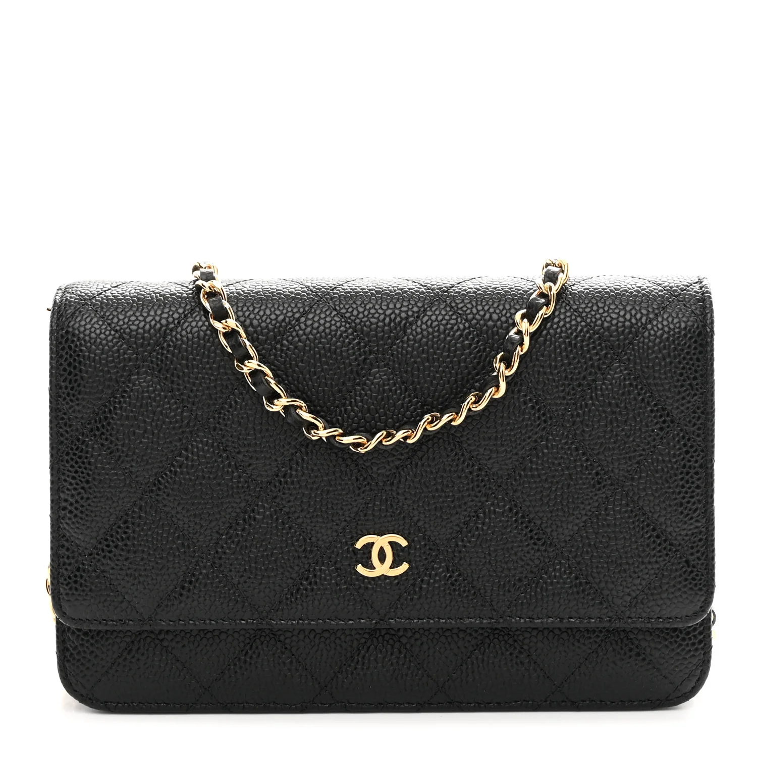 Caviar Quilted Wallet On Chain WOC Black