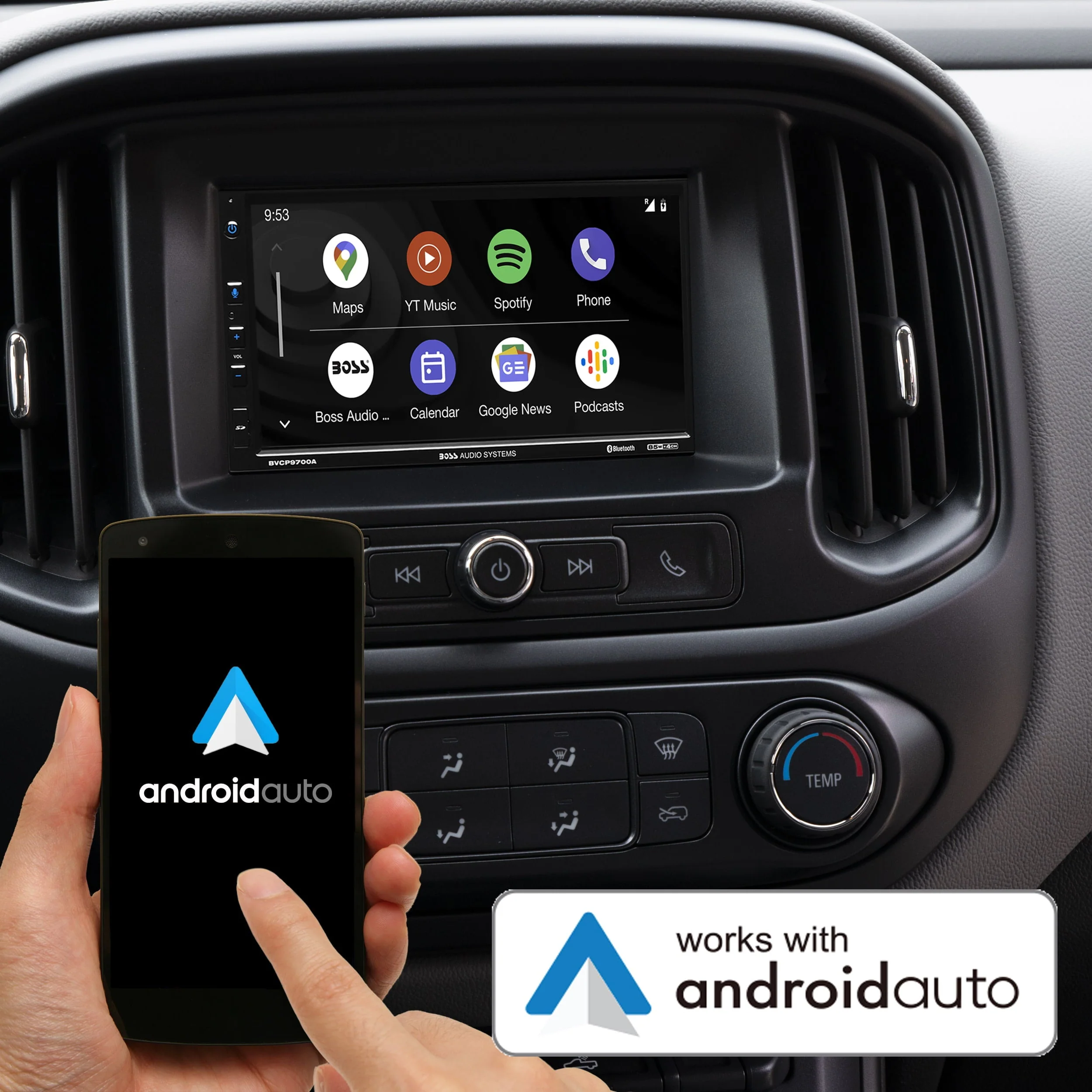 BOSS Audio Systems BVCP9700A 2 Din Apple CarPlay Android Auto Car Stereo System Image 6