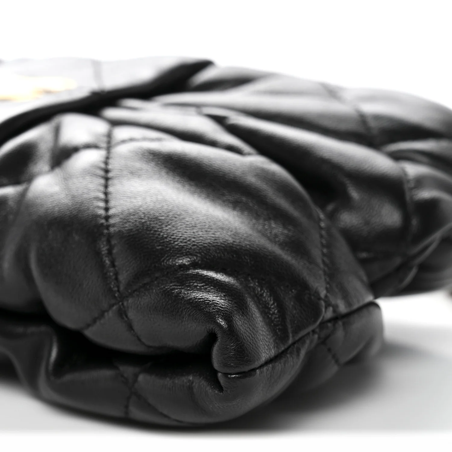 Lambskin Quilted Mini Bow Bag Black