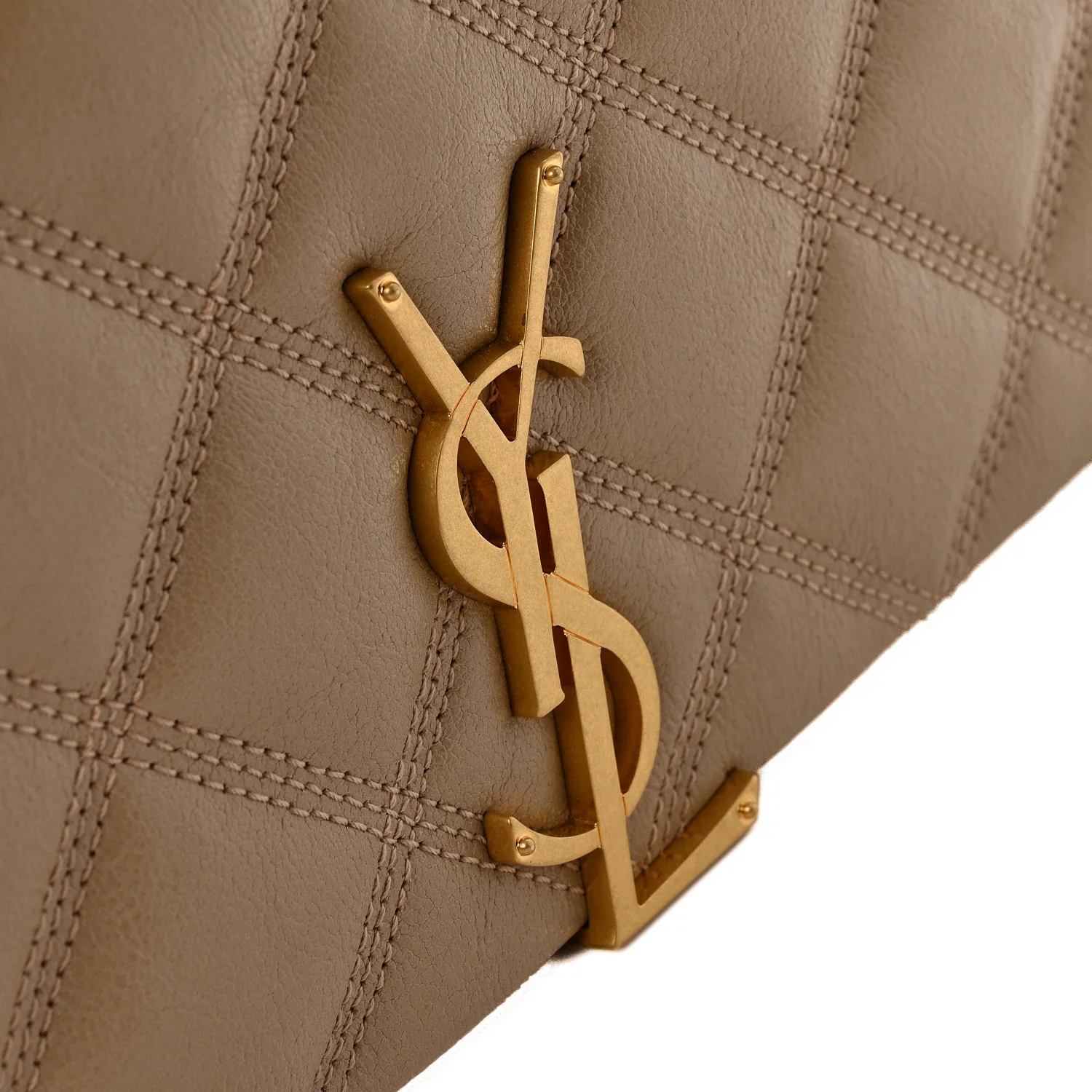 Lambskin Quilted Mini Becky Chain Bag Dark Beige