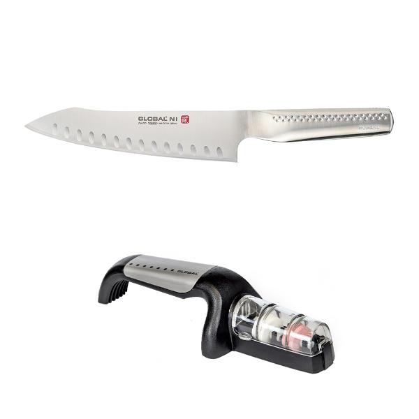 Global Ni kokkekniv oriental med våtsliper 20 cm