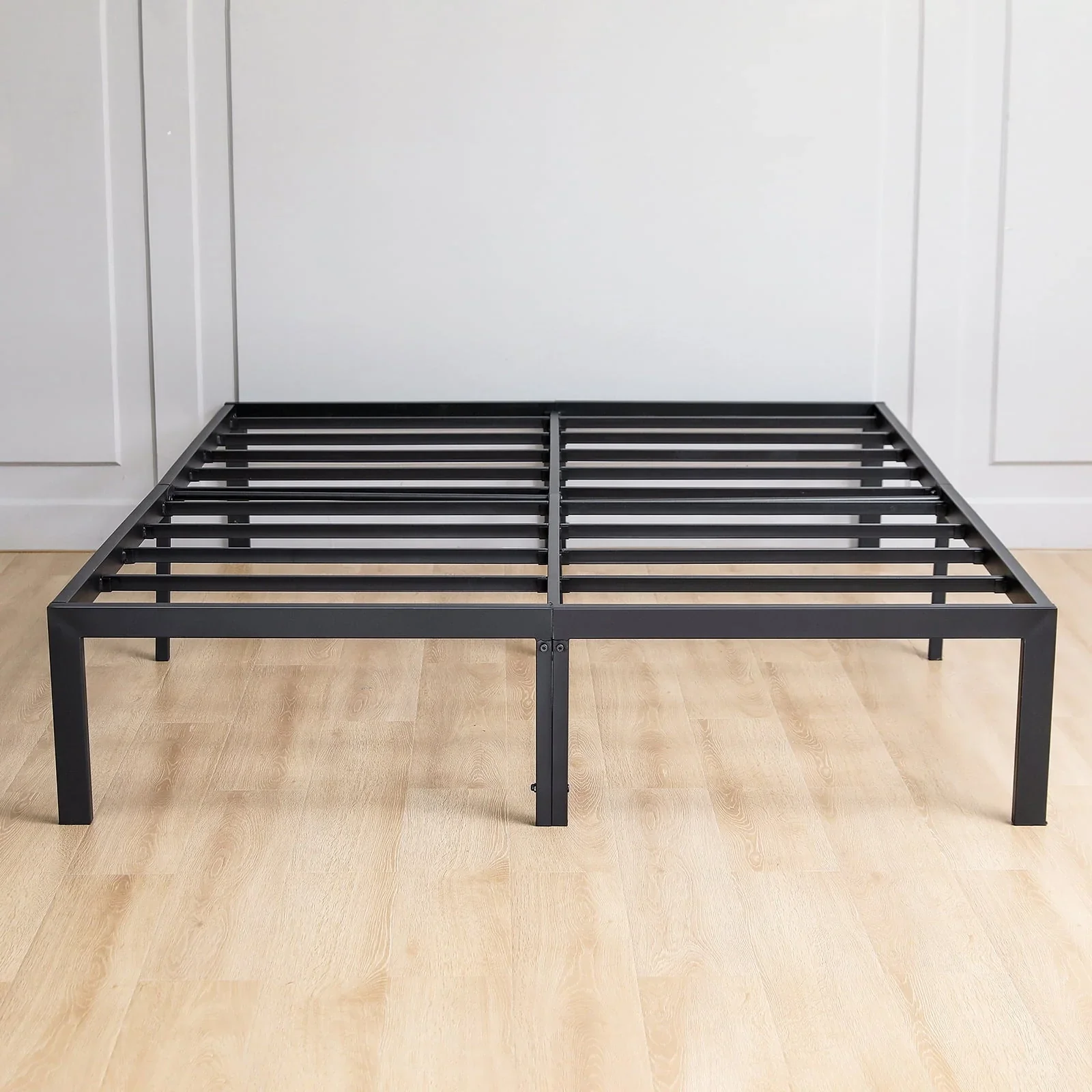 Lusimo Full Bed Frame 14 Inch Full Size Platform Metal Bed Frame No Box Spring Needed Heavy Duty Steel Slat Anti Slip Support Easy Quick Lock Assembly Black