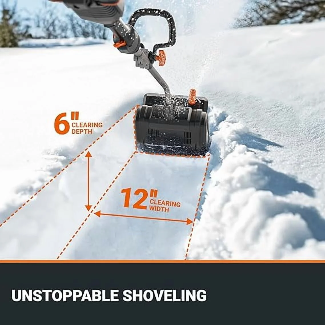 Nitro 40V 12'' Cordless Snow Thrower, Electric Snow Shovel, (2 X 4.0 Ah Battery Charger Included) - Image 4