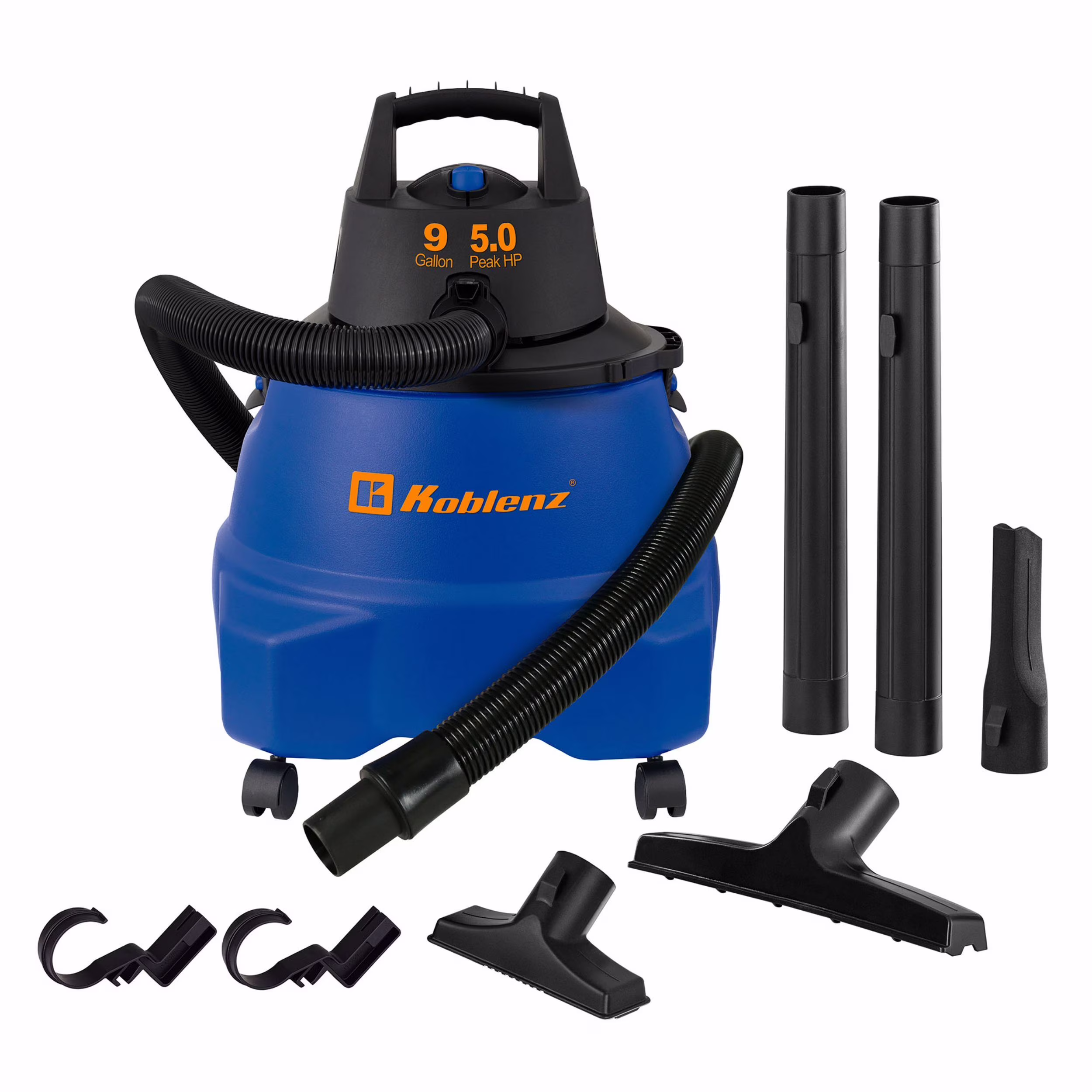 Koblenz 9 Gallon 5 Horse Power Wet/Dry Shop Vacuum, Shop Vac with Blower, Blue (WD-9 L212)