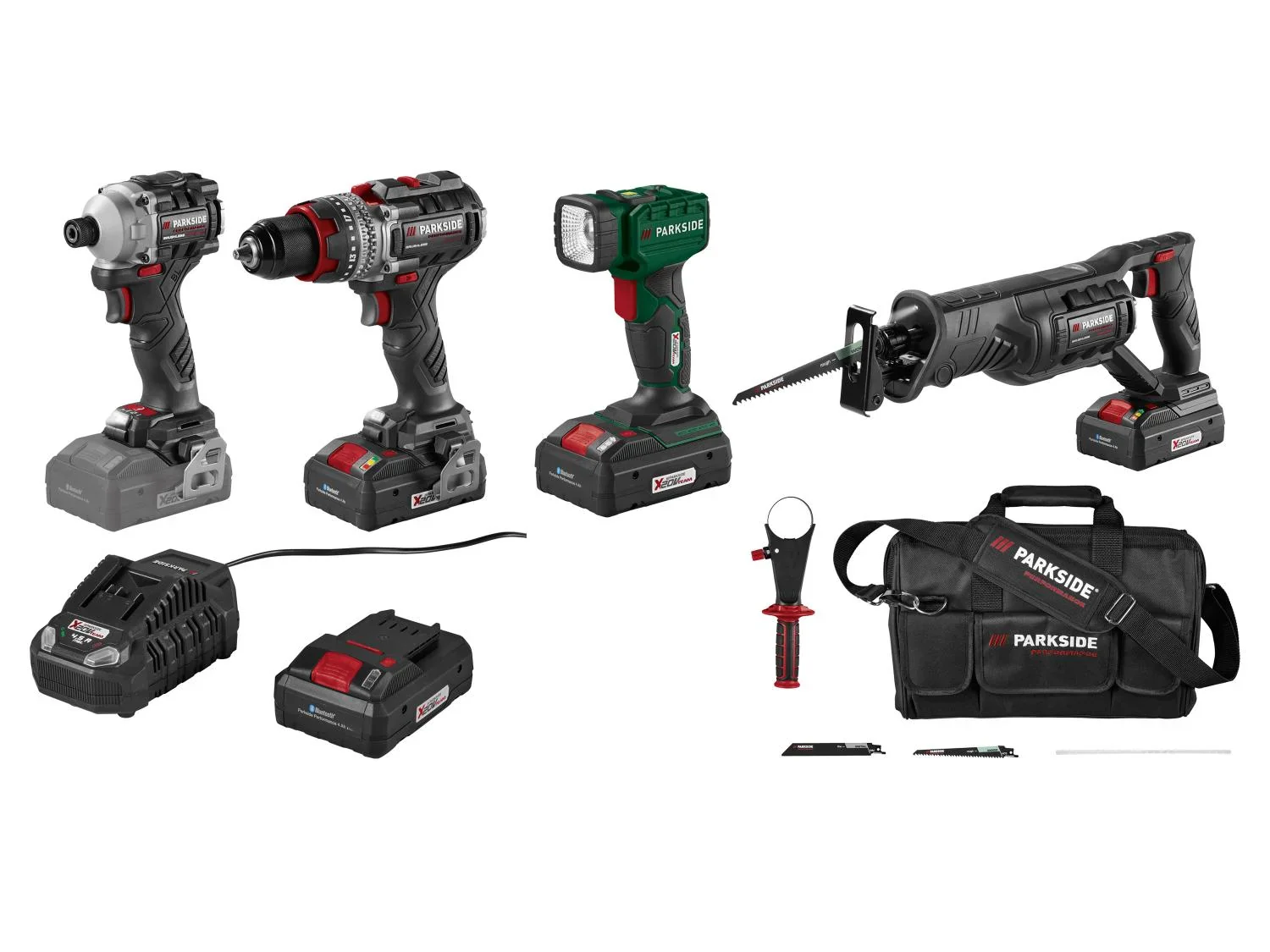 PARKSIDE PERFORMANCE Set combin doutils sans fil + 2 batteries + chargeur, 20 V