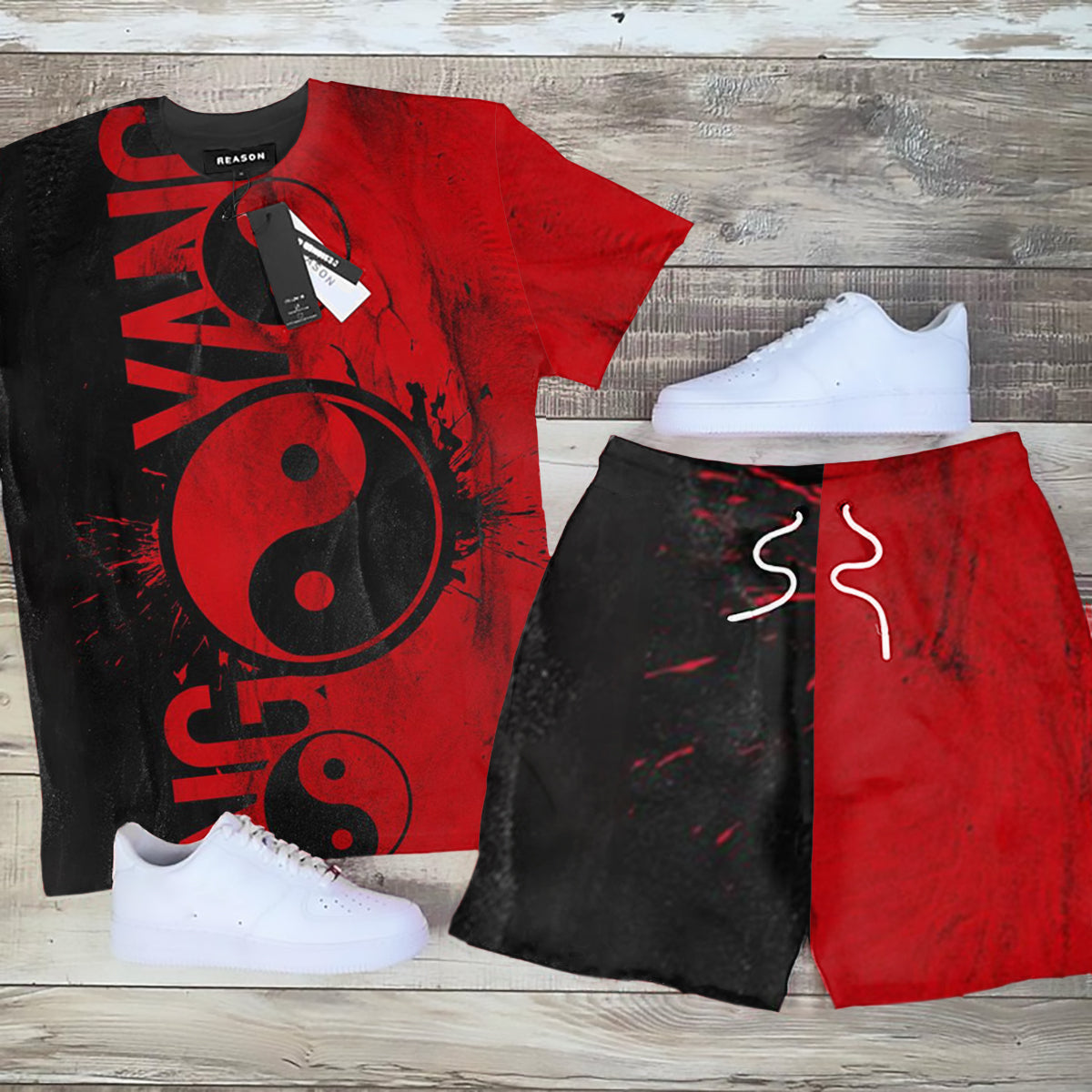 Ensemble de t-shirts à manches courtes imprimés 3D pour homme Suitmens, style décontracté, référence 07