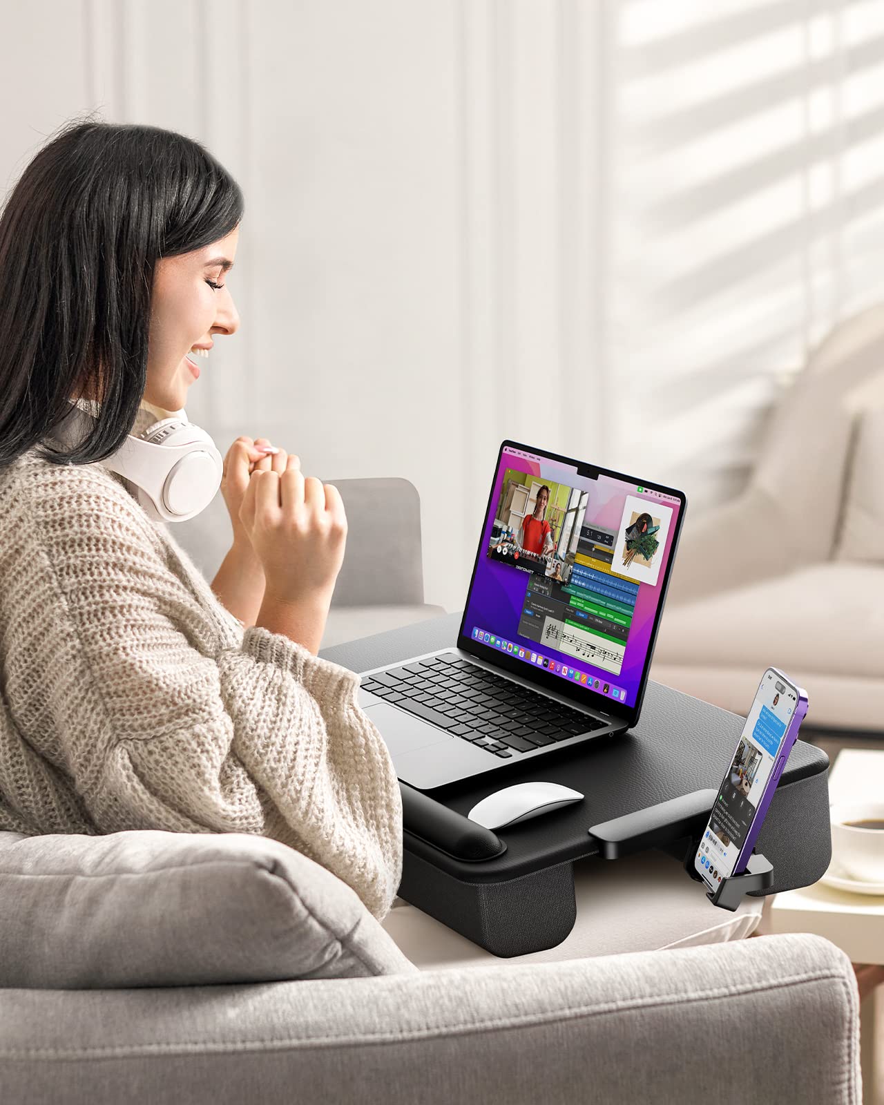 SAIJI Portable Laptop Desk. Fits Up to 17 Laptop & MacBook