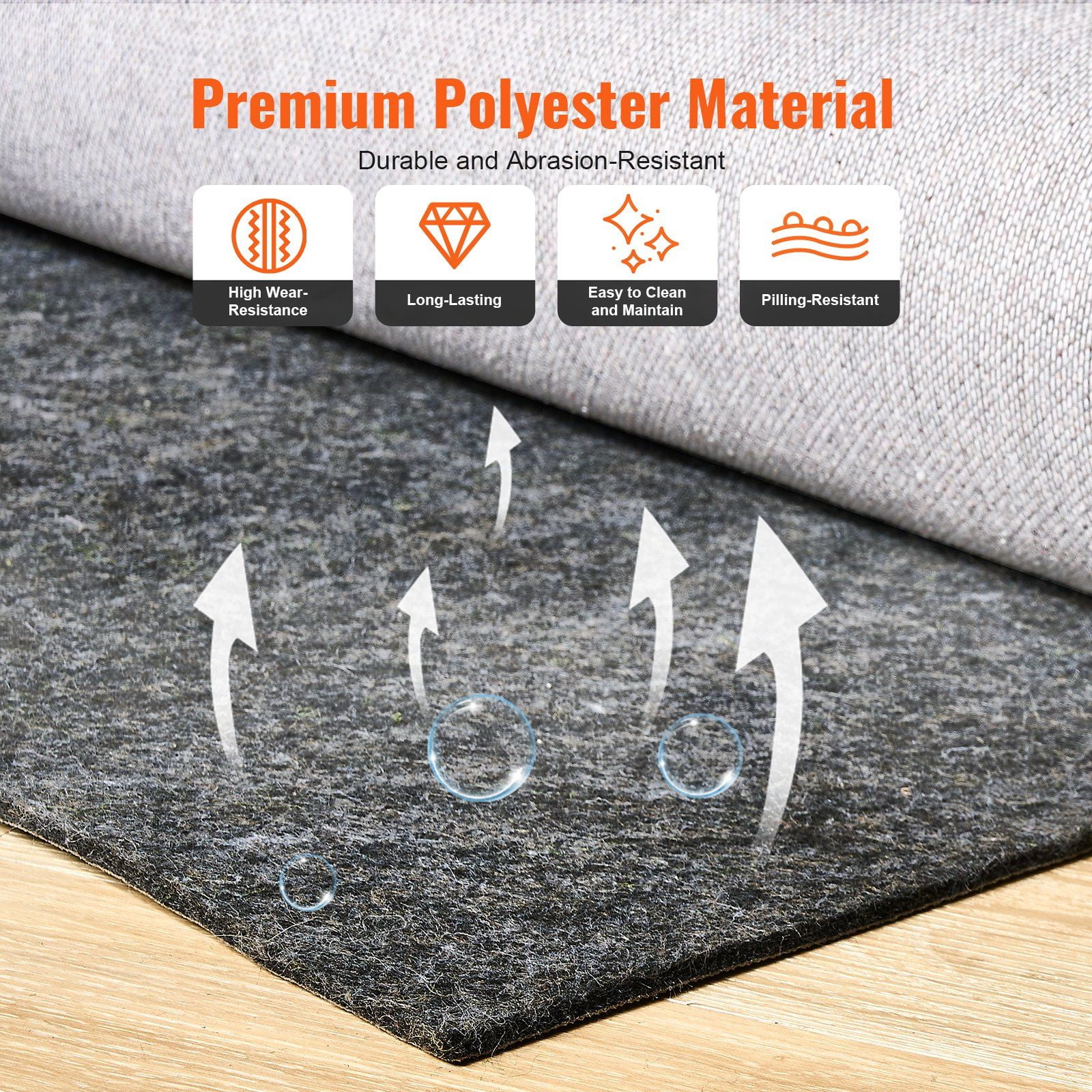 Extra Thick 0.47" Rug Pad Gripper 9x12 Feet - Slip-Proof Floor Protector for All Surfaces
