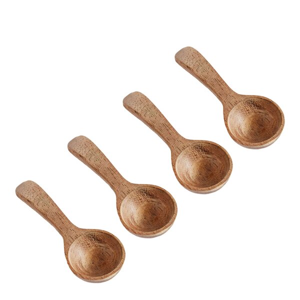 Teak skje 6 cm 4 stk tre