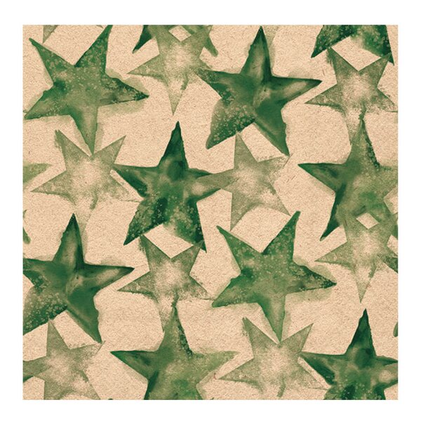 Serviett 33x33 cm 20 stk Recycled Watercolour Stars grønn