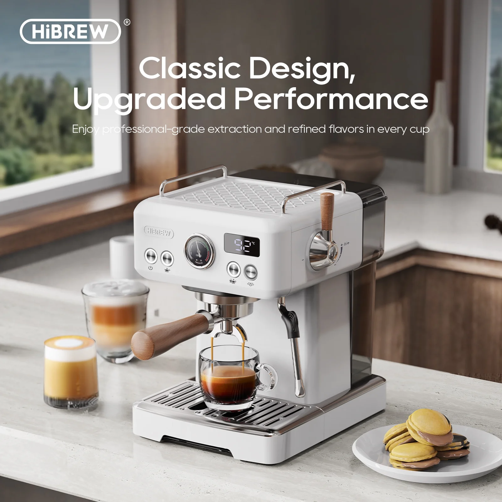 Hibrew H10PLUS 20bar Espresso Coffee Machine with Adjustable Temperature & Steam