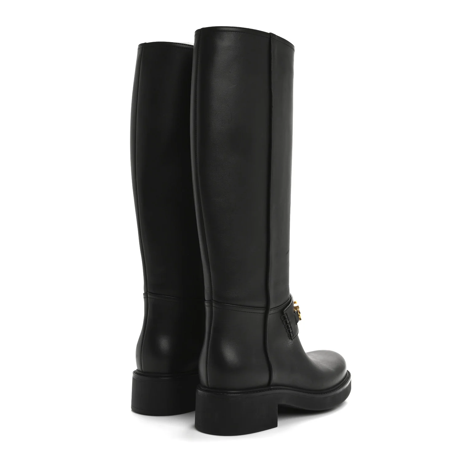 Calfskin Over The Knee Boots 37 Black