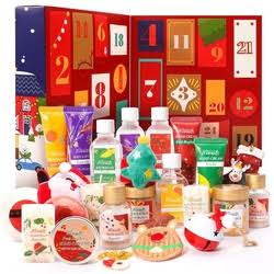 Body & Earth Bath Sets for Women Gift - 24 Piece Set of Advent Calendar, Multi-Scented Spa Gift Set Includes Hand Lotion, Shower Gel, Soap, Shampoo