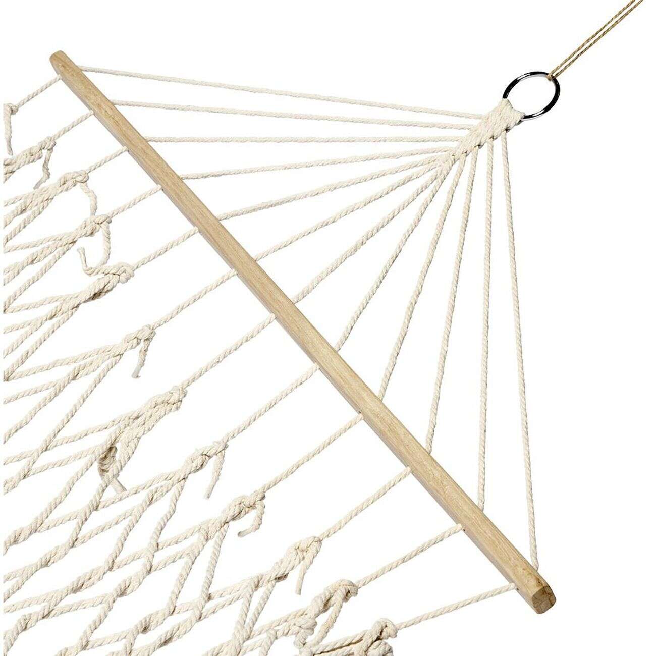 Hamac à suspendre Natura 1 place corde beige L200x100cm