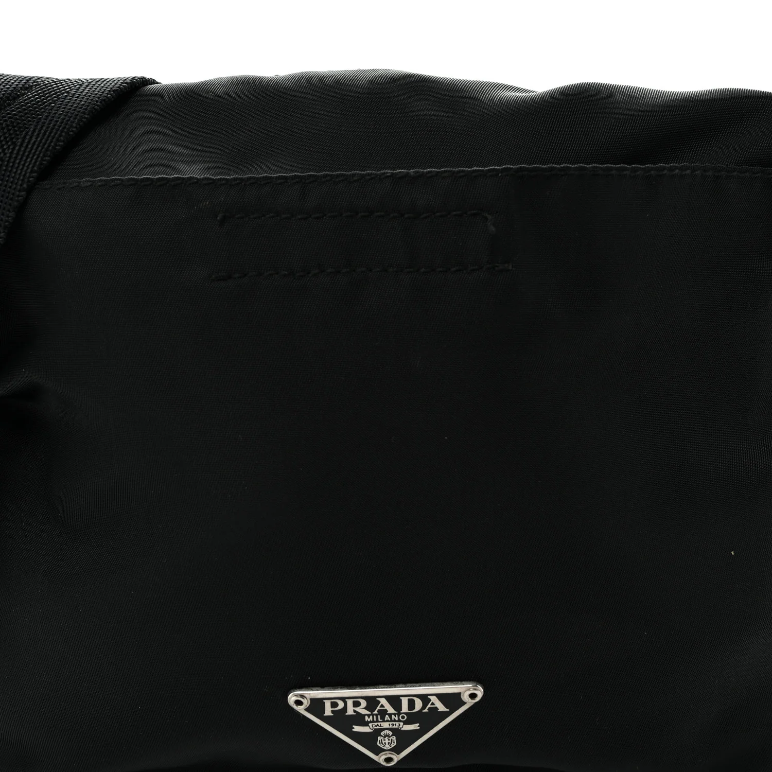 Nylon Mini Flat Messenger Bag Black