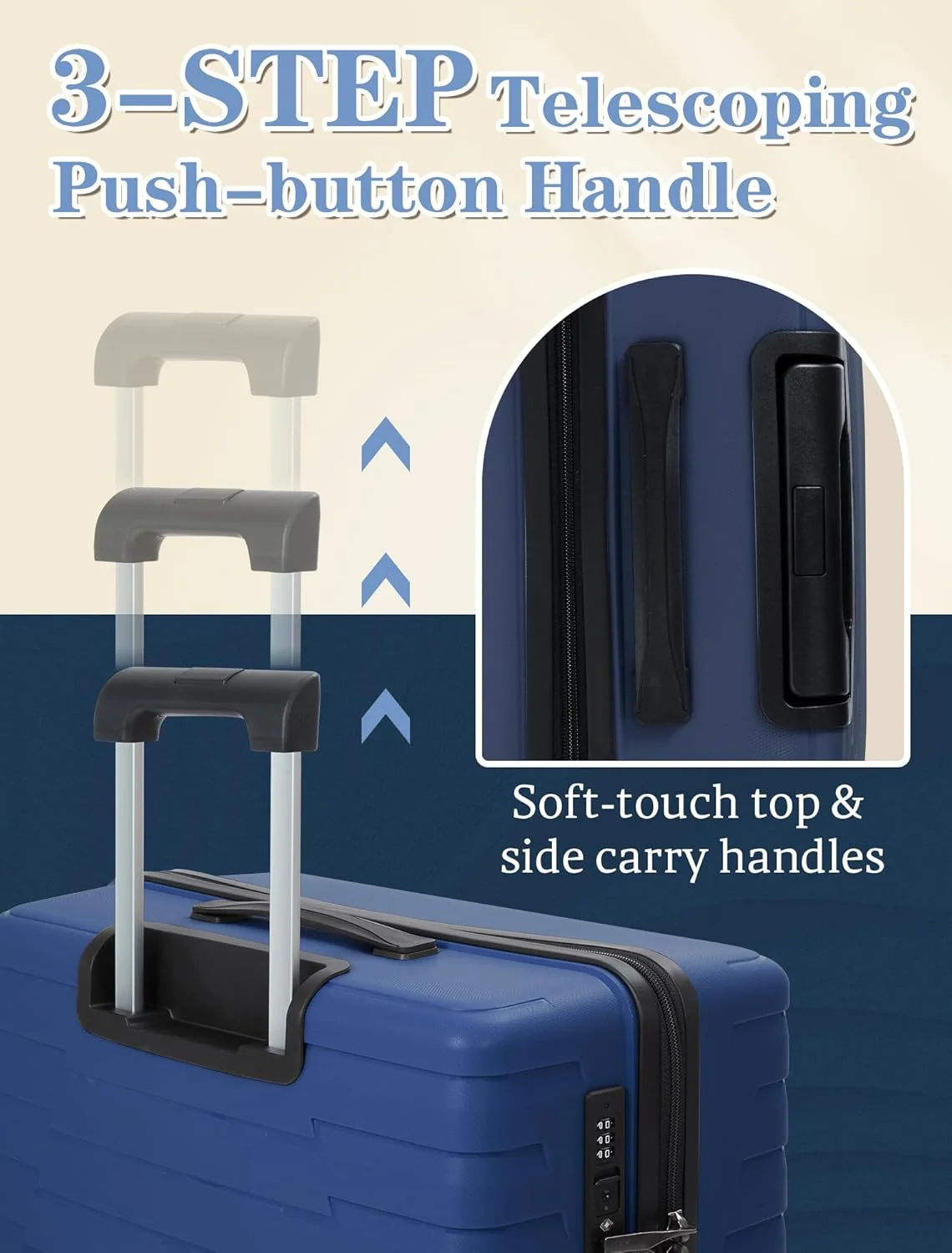Ensemble de 5 valises à roulettes, valise rigide en ABS avec roulettes multidirectionnelles
