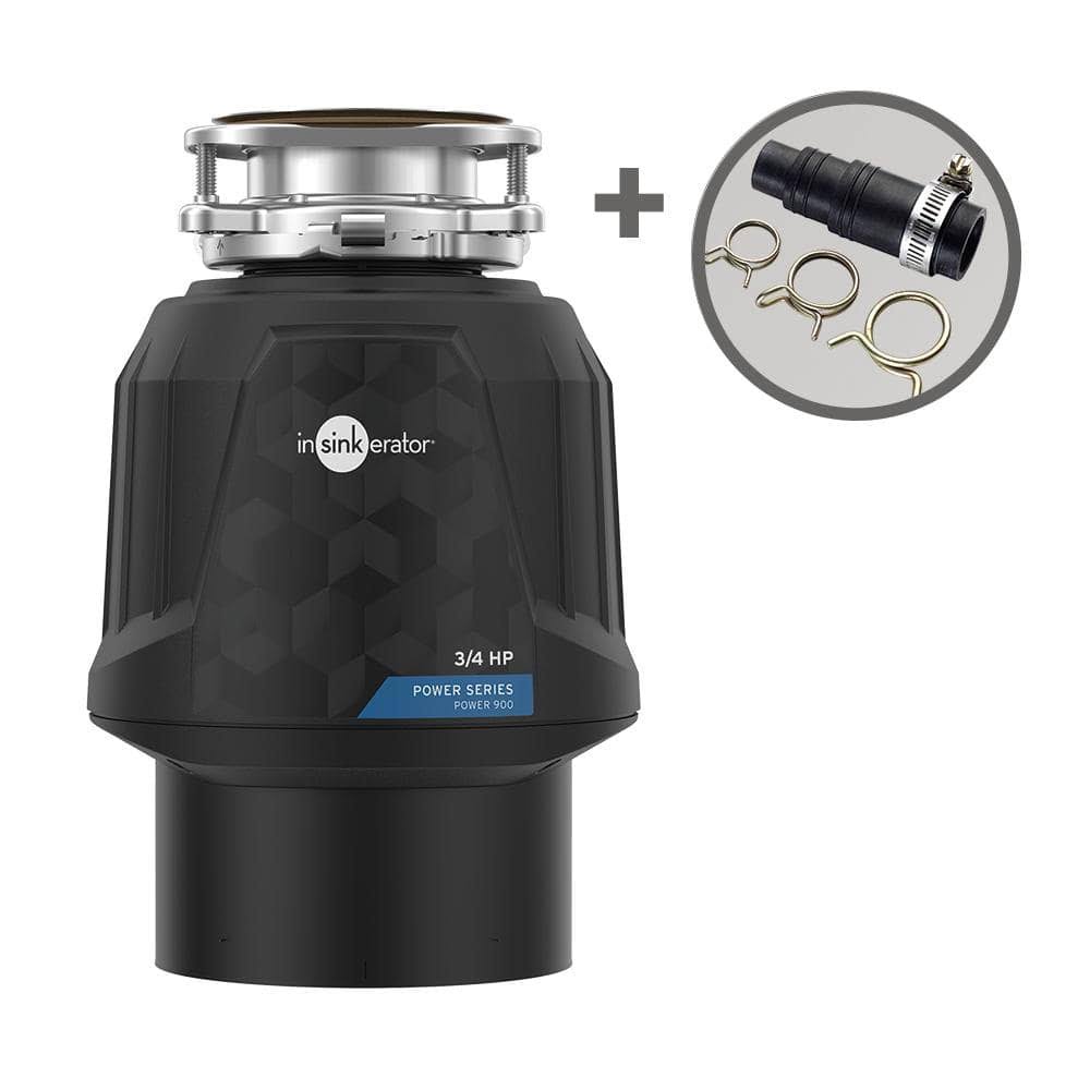 Power 900, 3/4 HP Garbage Disposal, EZ Connect Continuous Feed Food Waste Disposer with Dishwasher Connector Kit