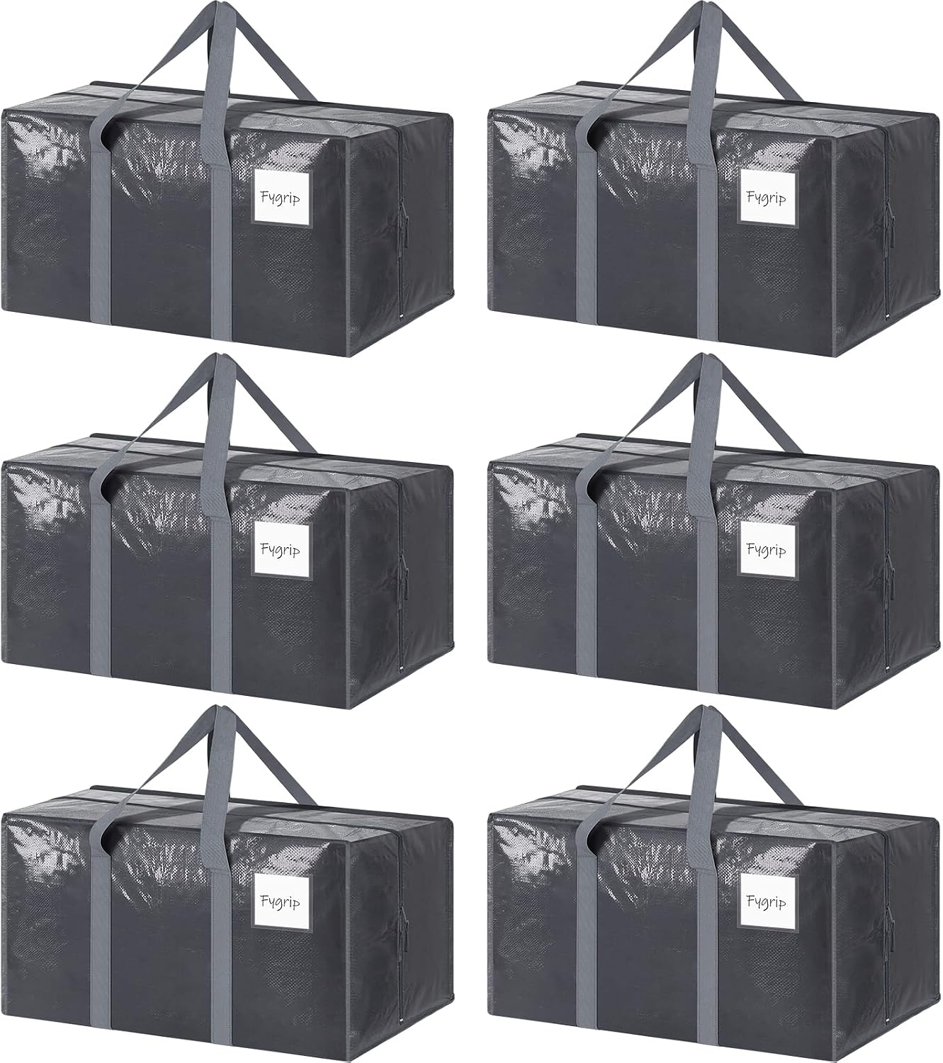 6 Pack Extra Heavy Duty Large Moving Bags with Strong Zipper, Dark Blue
