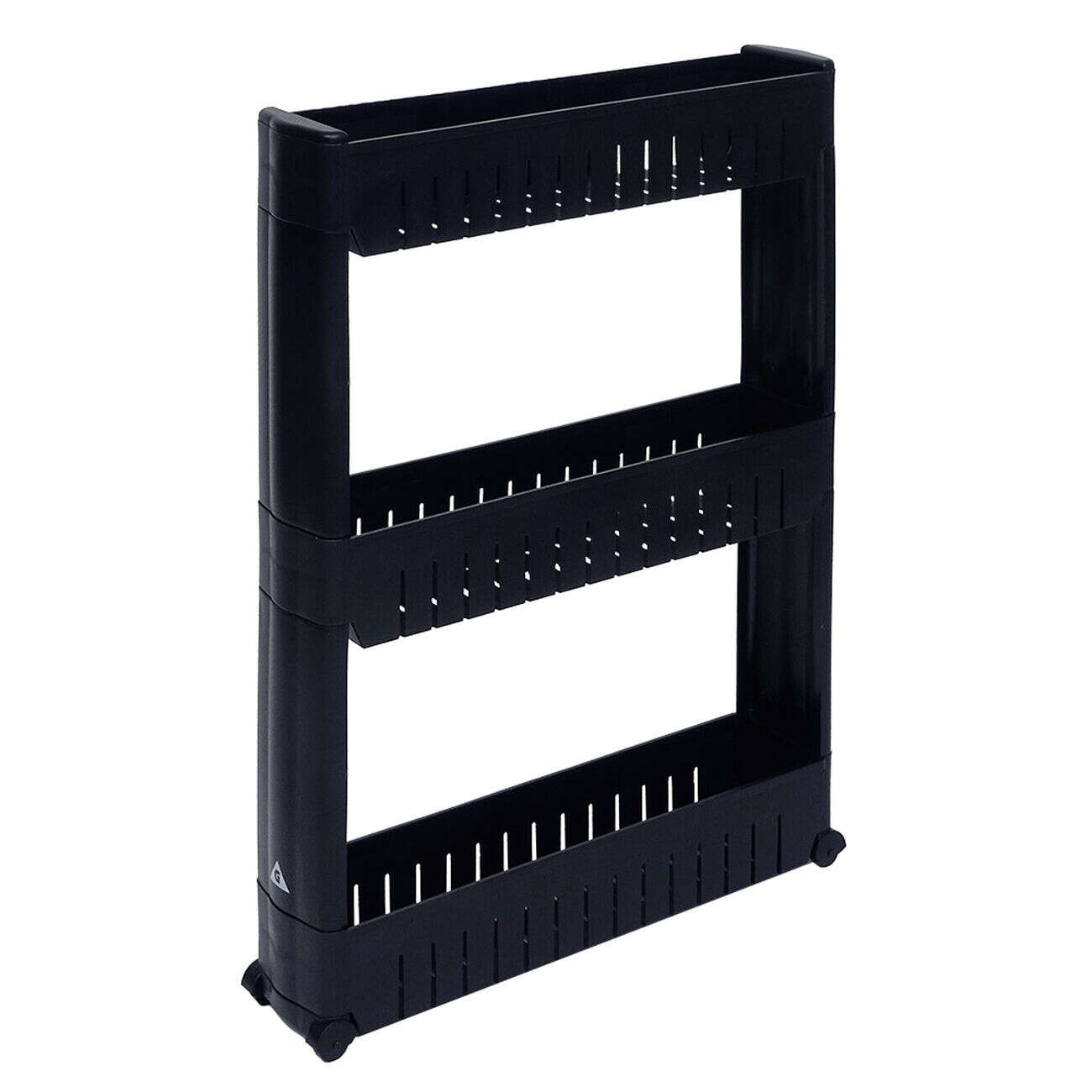 Desserte de cuisine à roulettes 3 niveaux noir 54,5x12,5xH.72cm